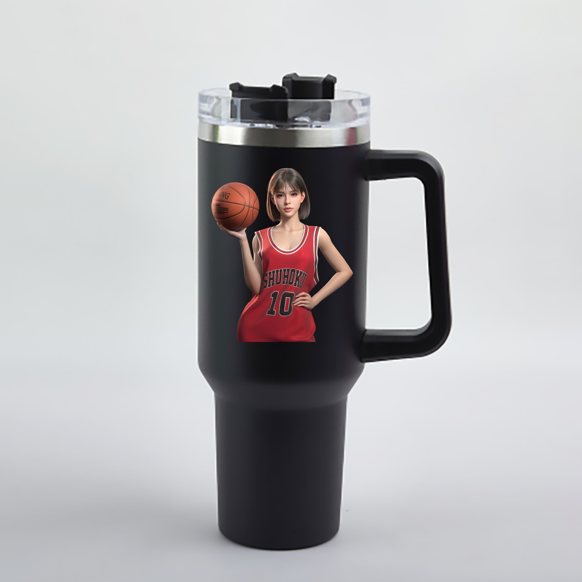 （画像用） SLAM DUNK／スラムダンク 1200mL車用タンブラー - クリスタルステッカー（プラスチックストロー付き）