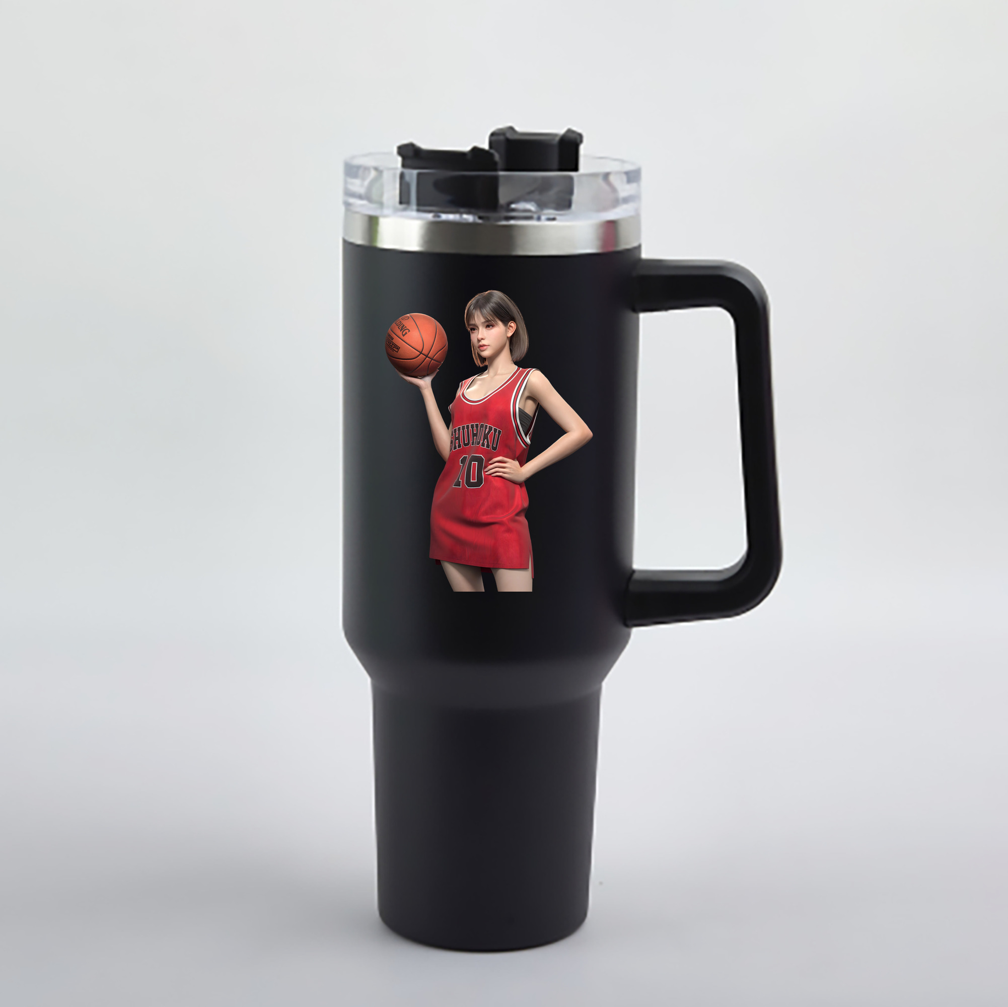（画像用） SLAM DUNK／スラムダンク 1200mL車用タンブラー - クリスタルステッカー（プラスチックストロー付き）