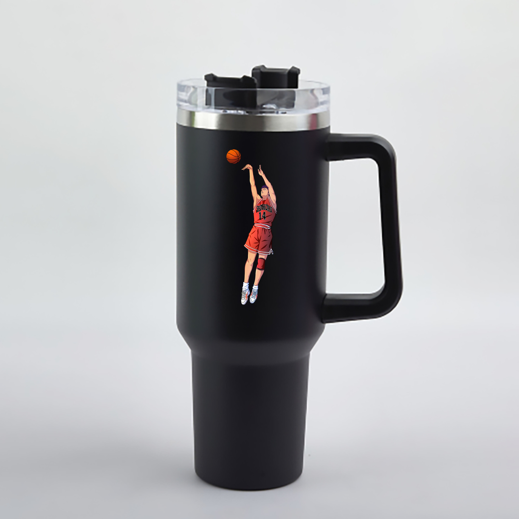 （画像用） SLAM DUNK／スラムダンク 1200mL車用タンブラー - クリスタルステッカー（プラスチックストロー付き）