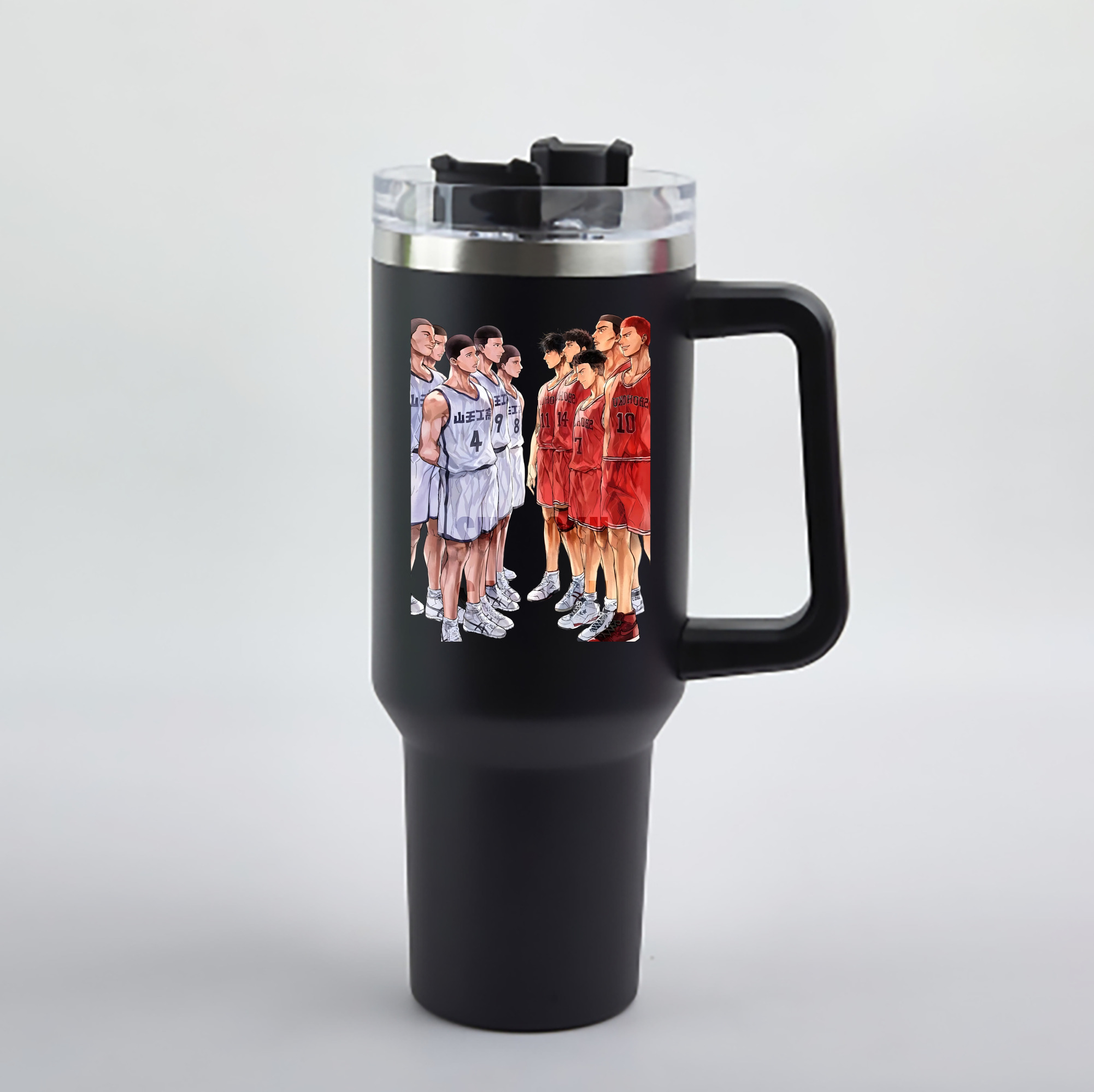 （画像用） SLAM DUNK／スラムダンク 1200mL車用タンブラー - クリスタルステッカー（プラスチックストロー付き）