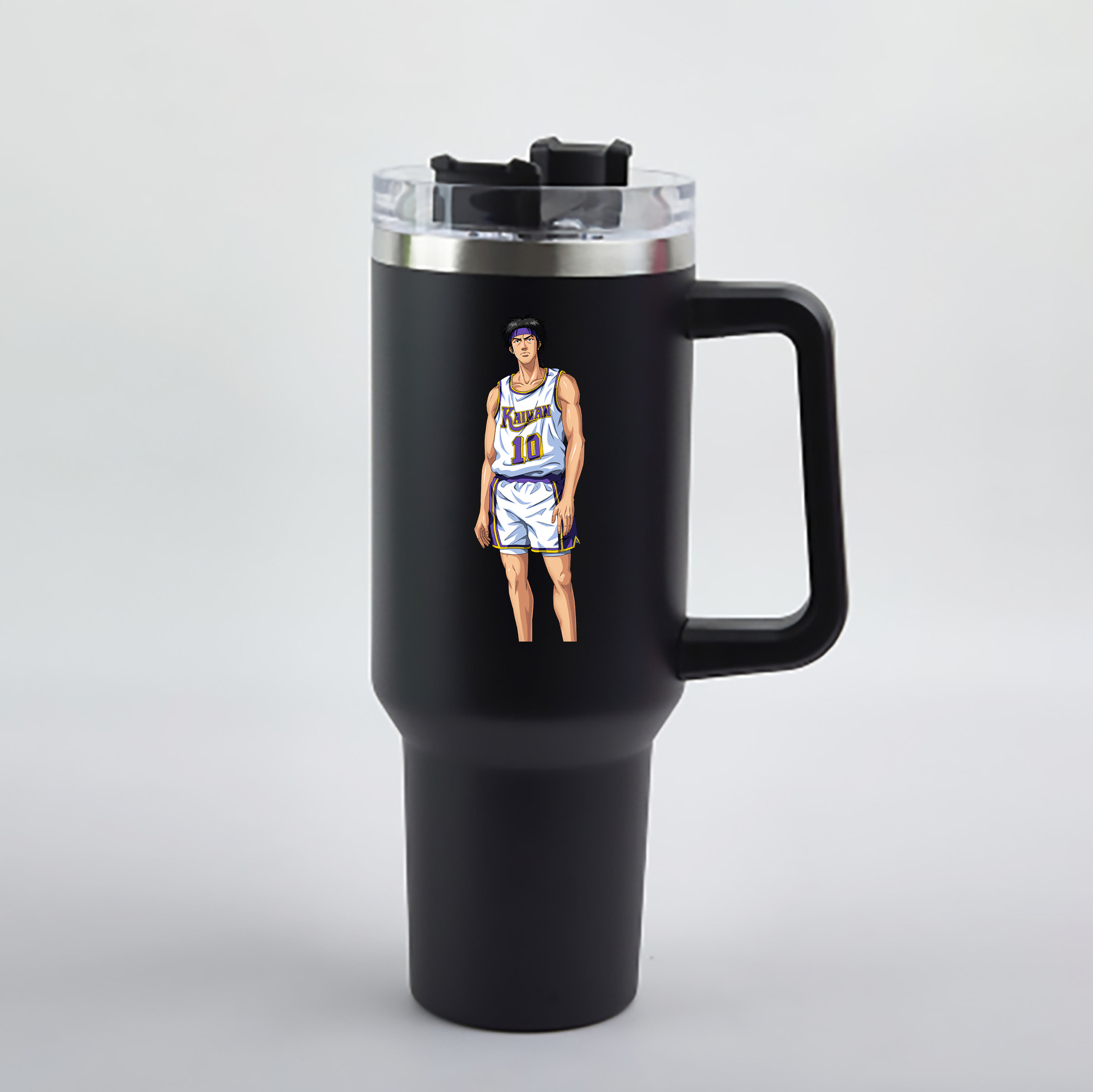 （画像用） SLAM DUNK／スラムダンク 1200mL車用タンブラー - クリスタルステッカー（プラスチックストロー付き）