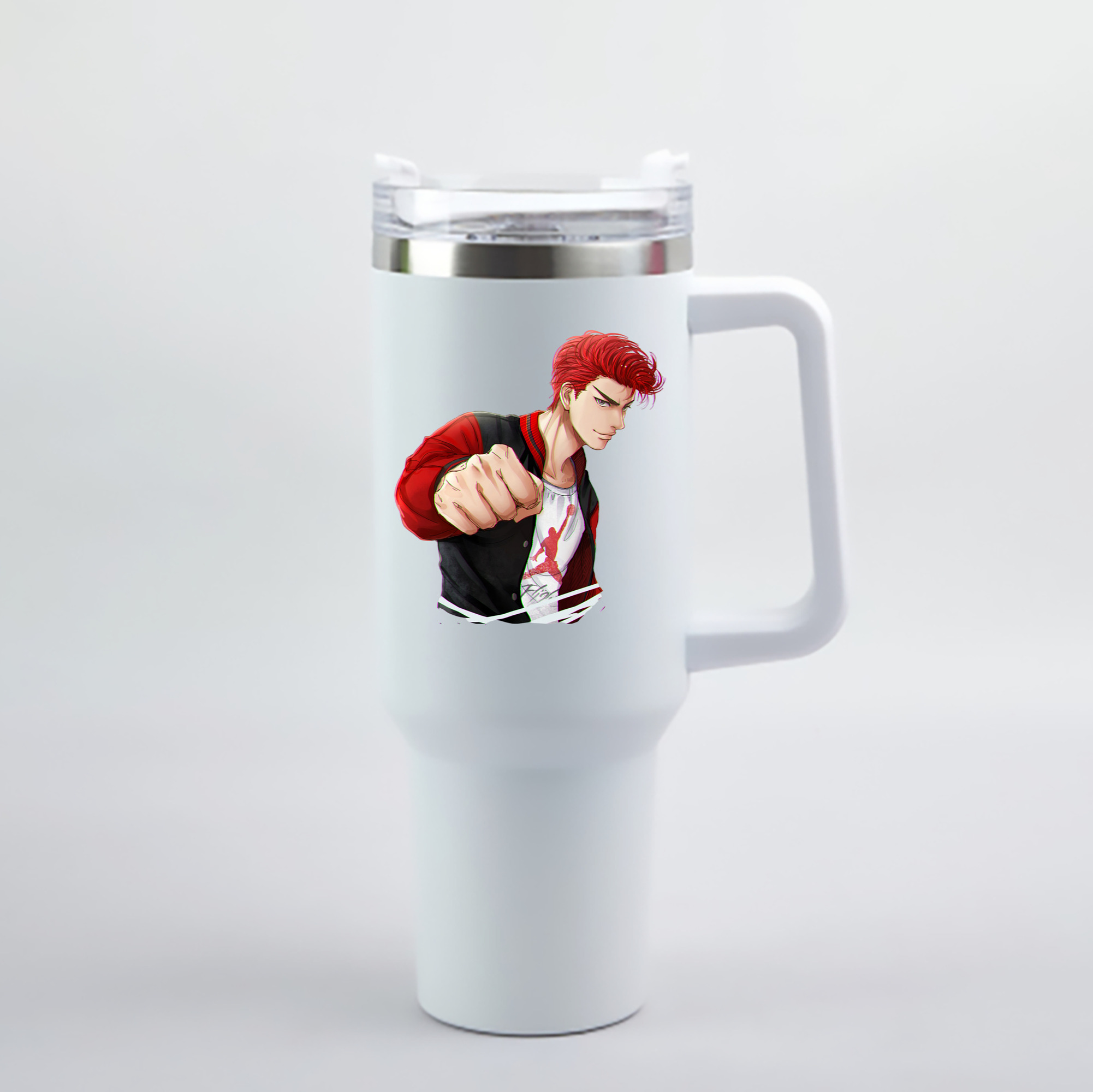 （画像用） SLAM DUNK／スラムダンク 1200mL車用タンブラー - クリスタルステッカー（プラスチックストロー付き）