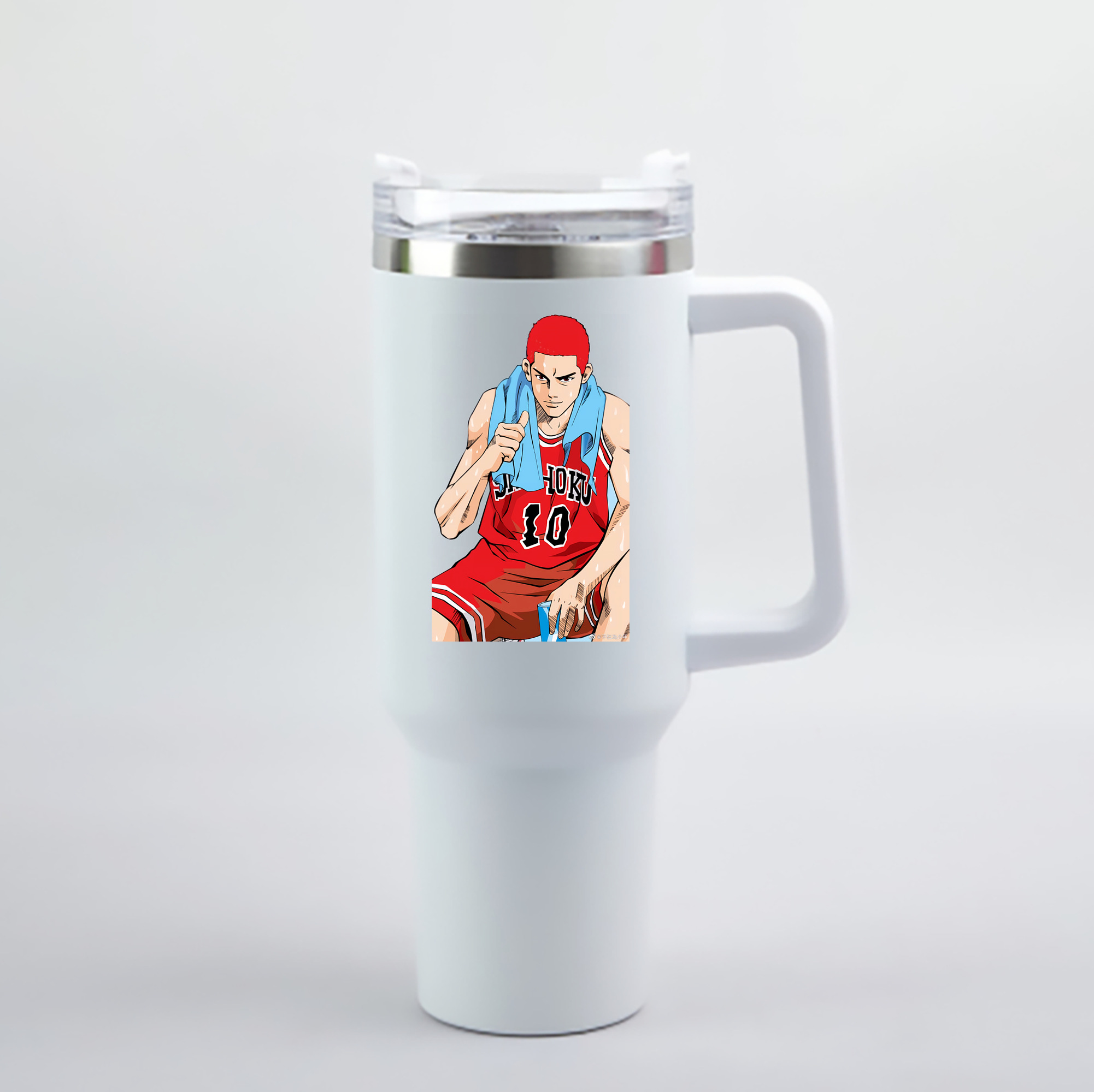 （画像用） SLAM DUNK／スラムダンク 1200mL車用タンブラー - クリスタルステッカー（プラスチックストロー付き）