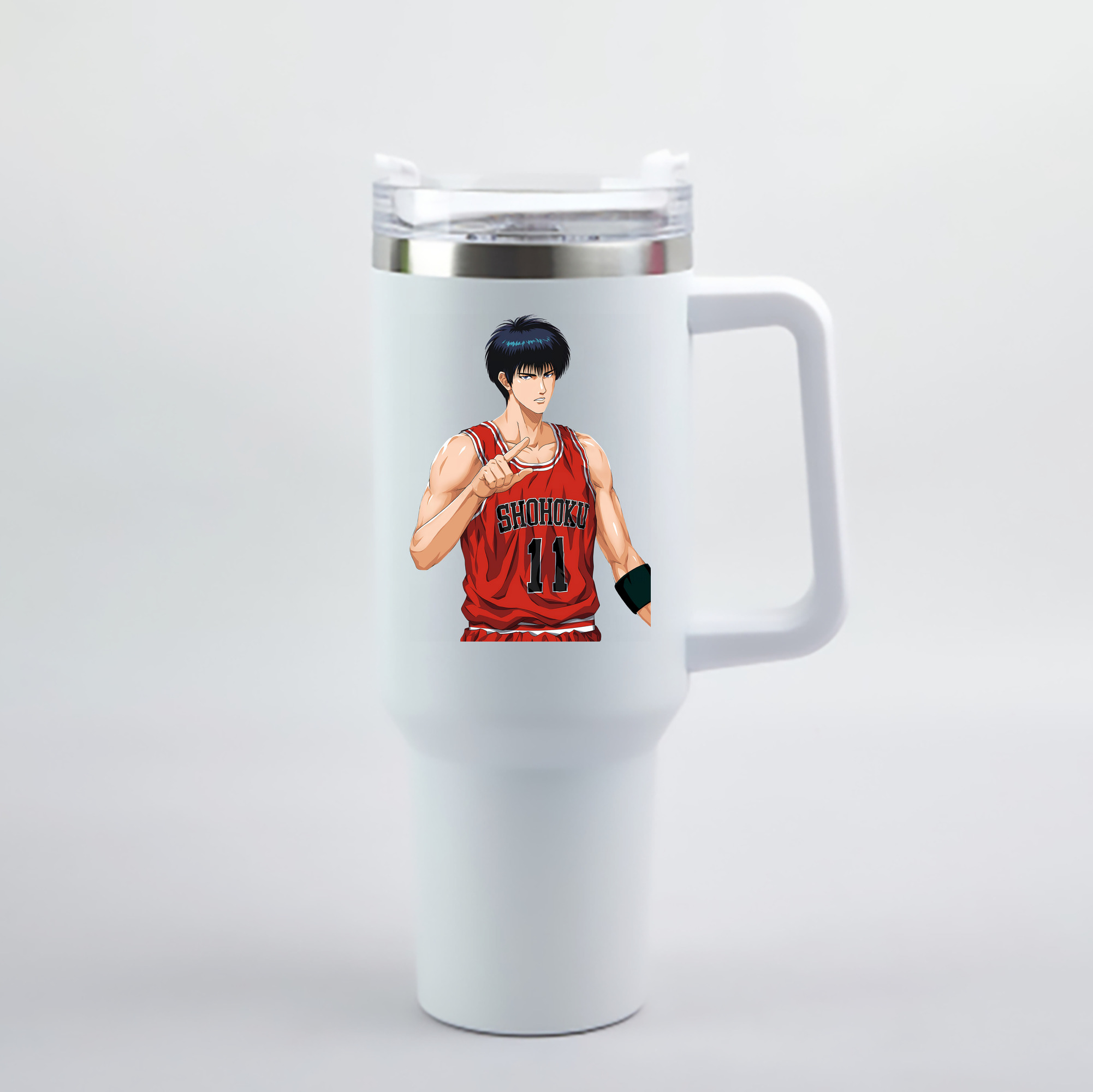 （画像用） SLAM DUNK／スラムダンク 1200mL車用タンブラー - クリスタルステッカー（プラスチックストロー付き）