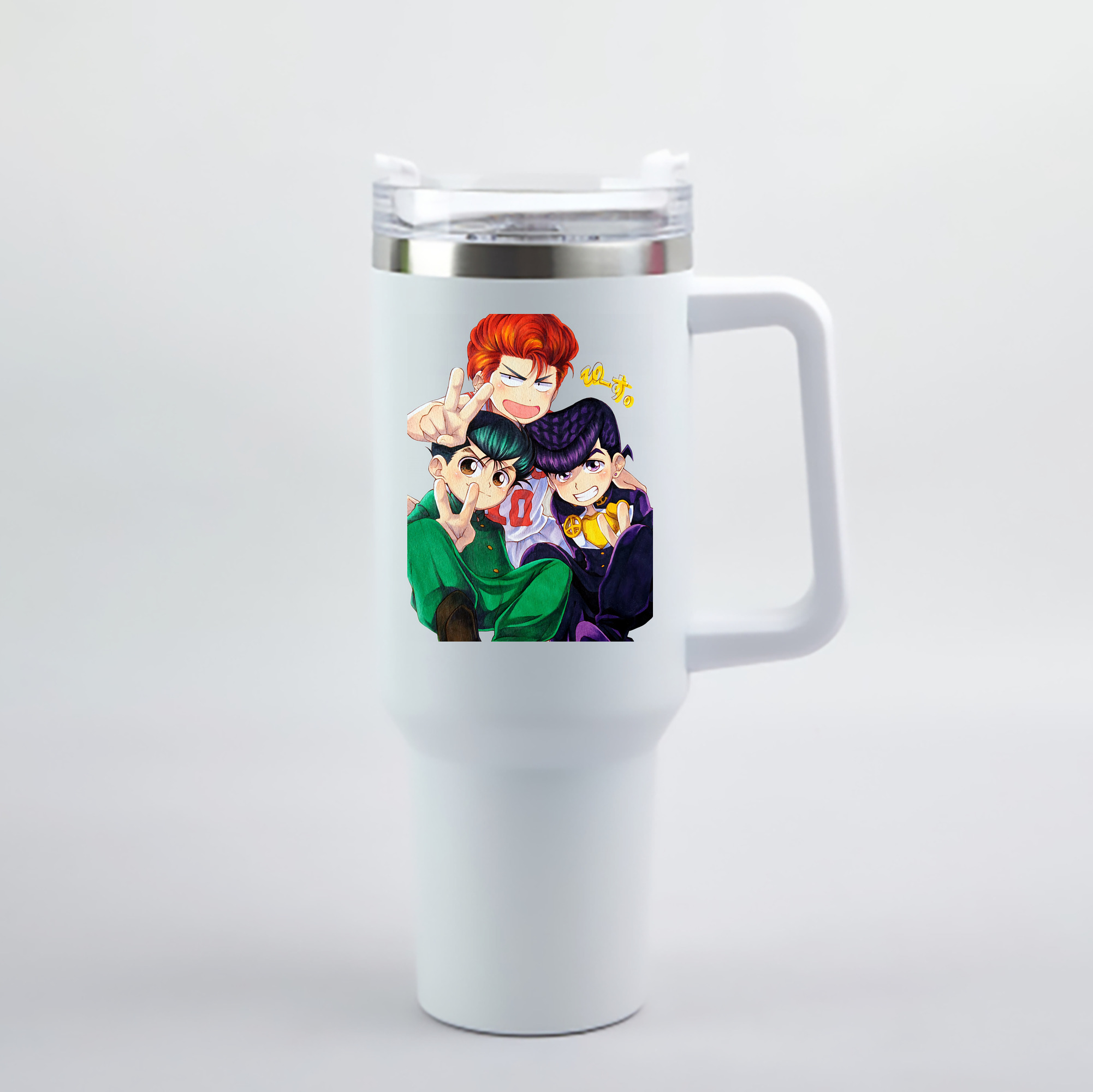 （画像用） SLAM DUNK／スラムダンク 1200mL車用タンブラー - クリスタルステッカー（プラスチックストロー付き）