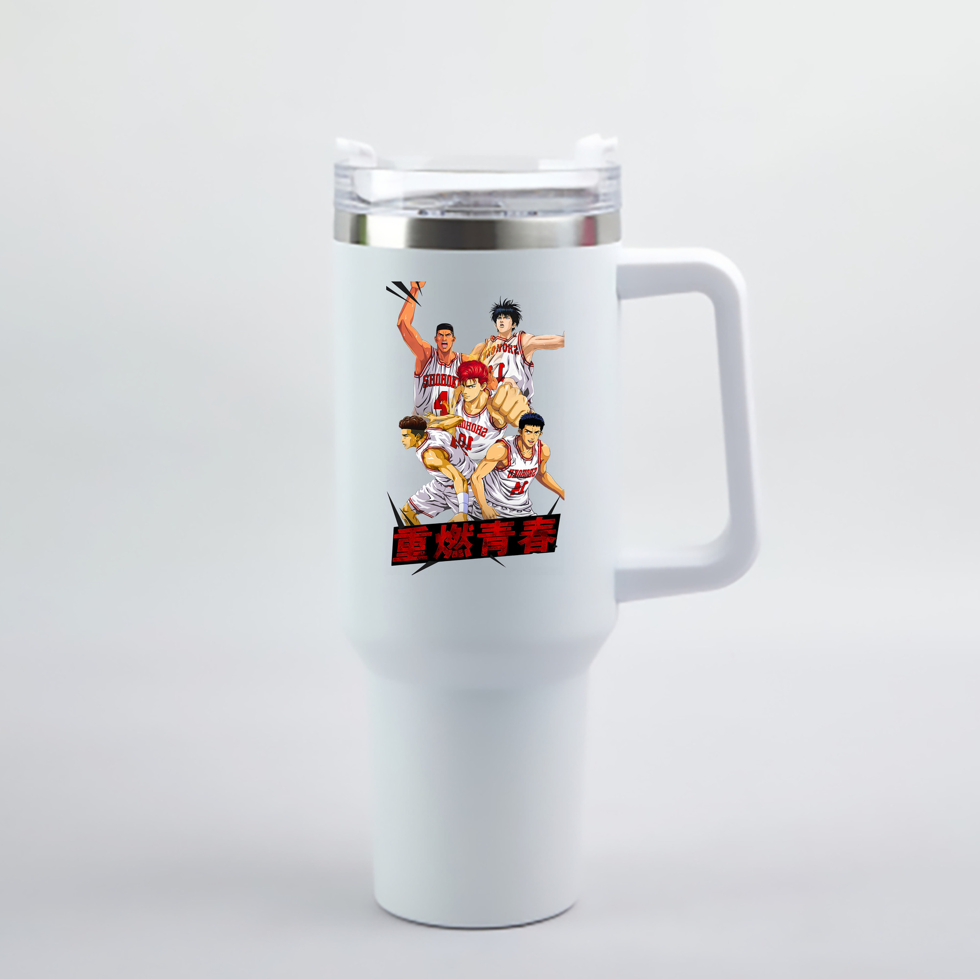 （画像用） SLAM DUNK／スラムダンク 1200mL車用タンブラー - クリスタルステッカー（プラスチックストロー付き）