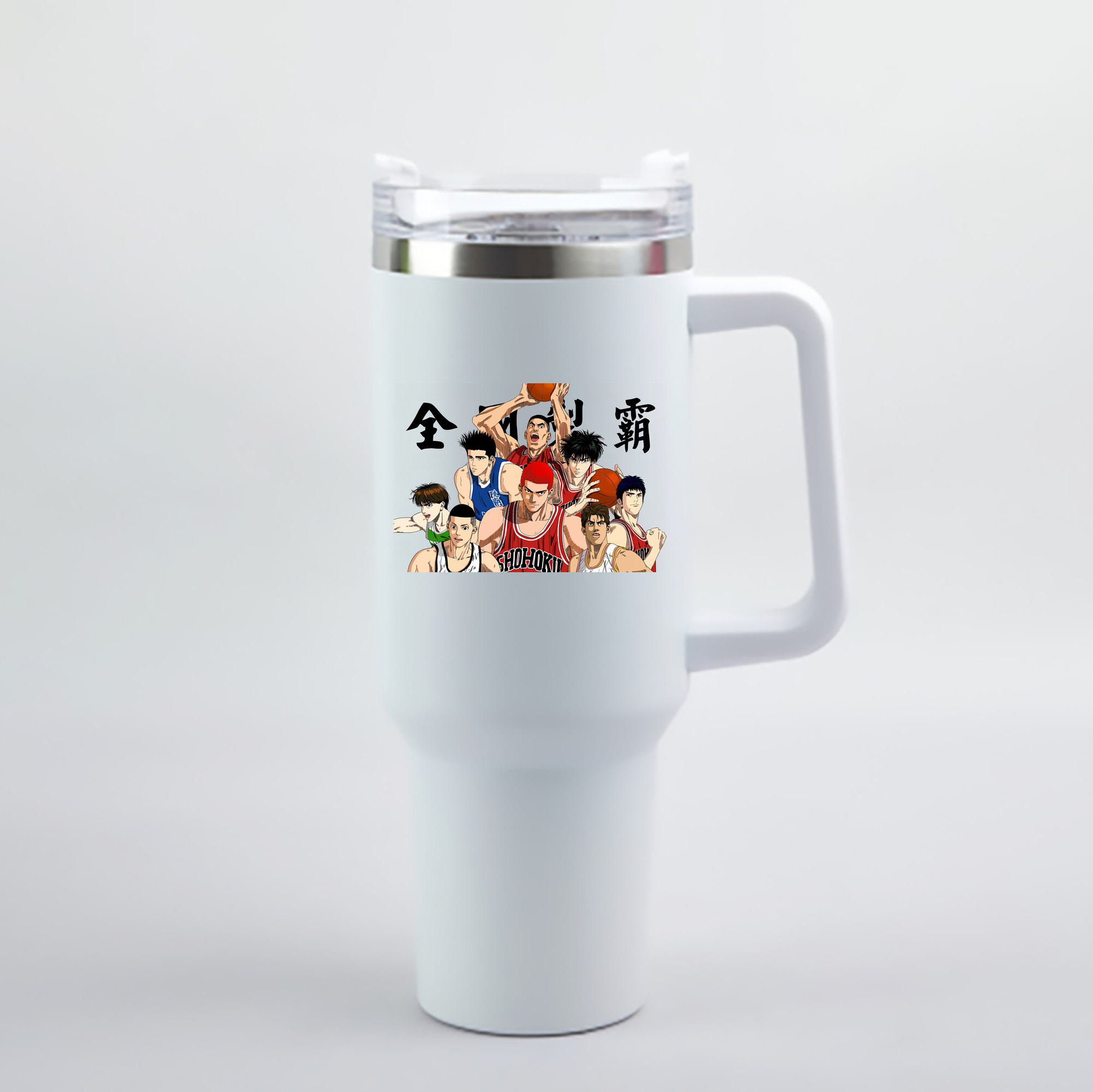 （画像用） SLAM DUNK／スラムダンク 1200mL車用タンブラー - クリスタルステッカー（プラスチックストロー付き）