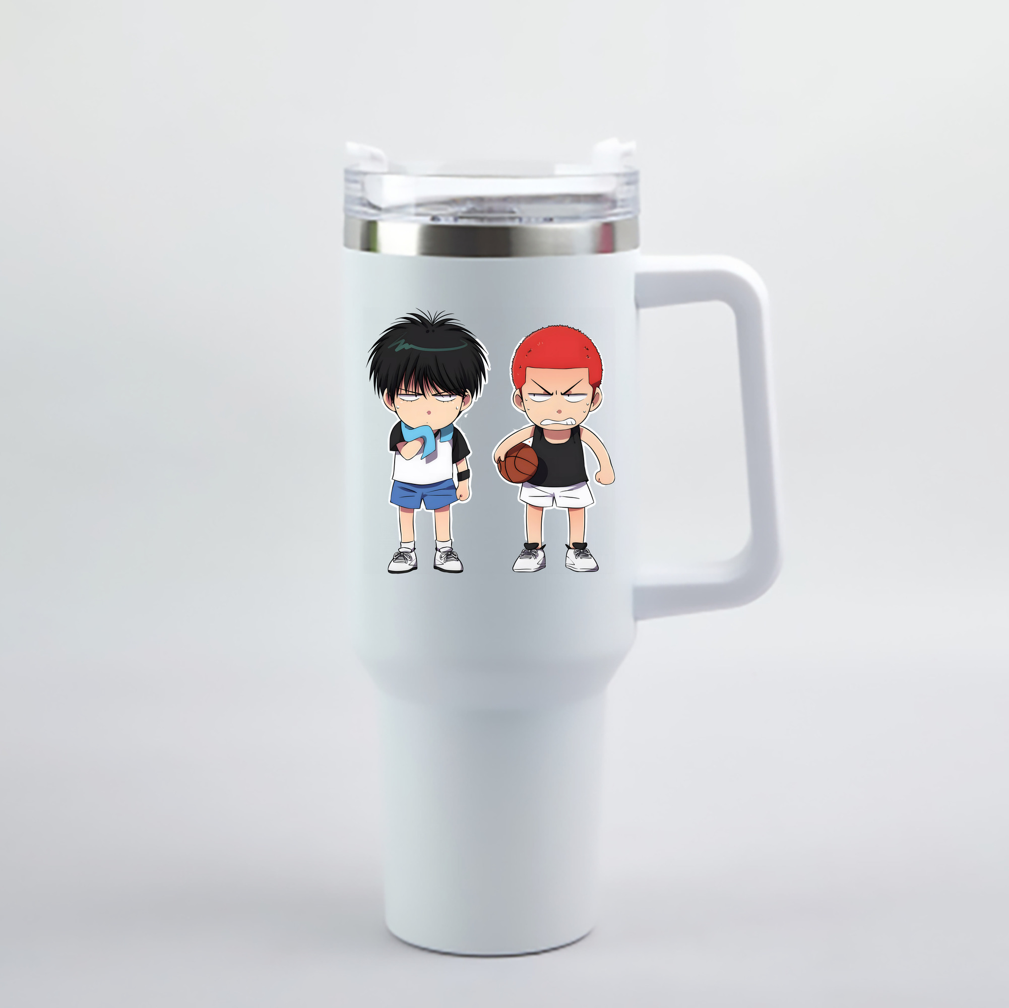 （画像用） SLAM DUNK／スラムダンク 1200mL車用タンブラー - クリスタルステッカー（プラスチックストロー付き）