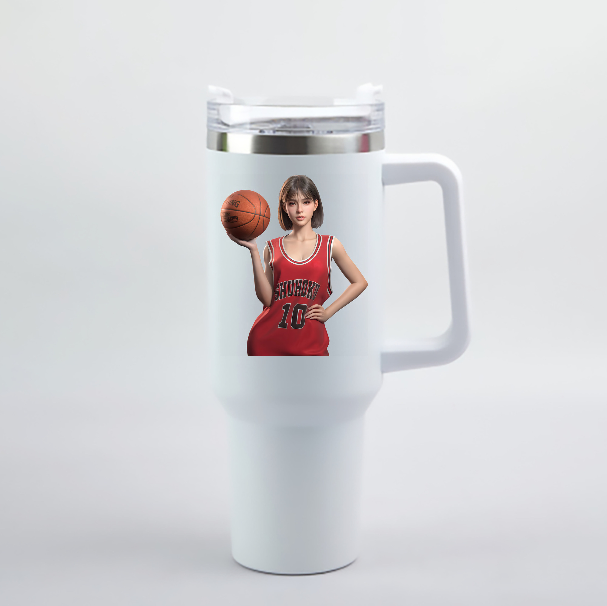 （画像用） SLAM DUNK／スラムダンク 1200mL車用タンブラー - クリスタルステッカー（プラスチックストロー付き）