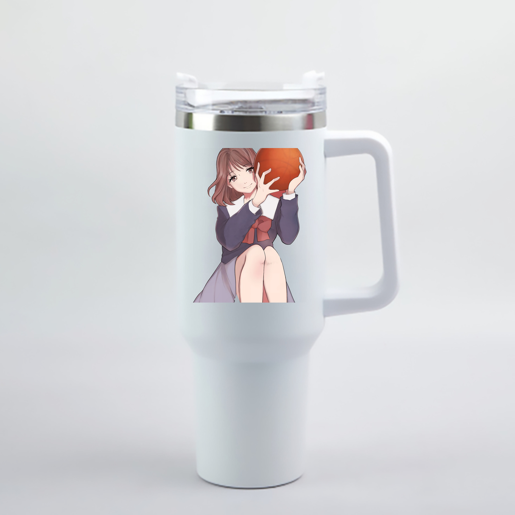 （画像用） SLAM DUNK／スラムダンク 1200mL車用タンブラー - クリスタルステッカー（プラスチックストロー付き）