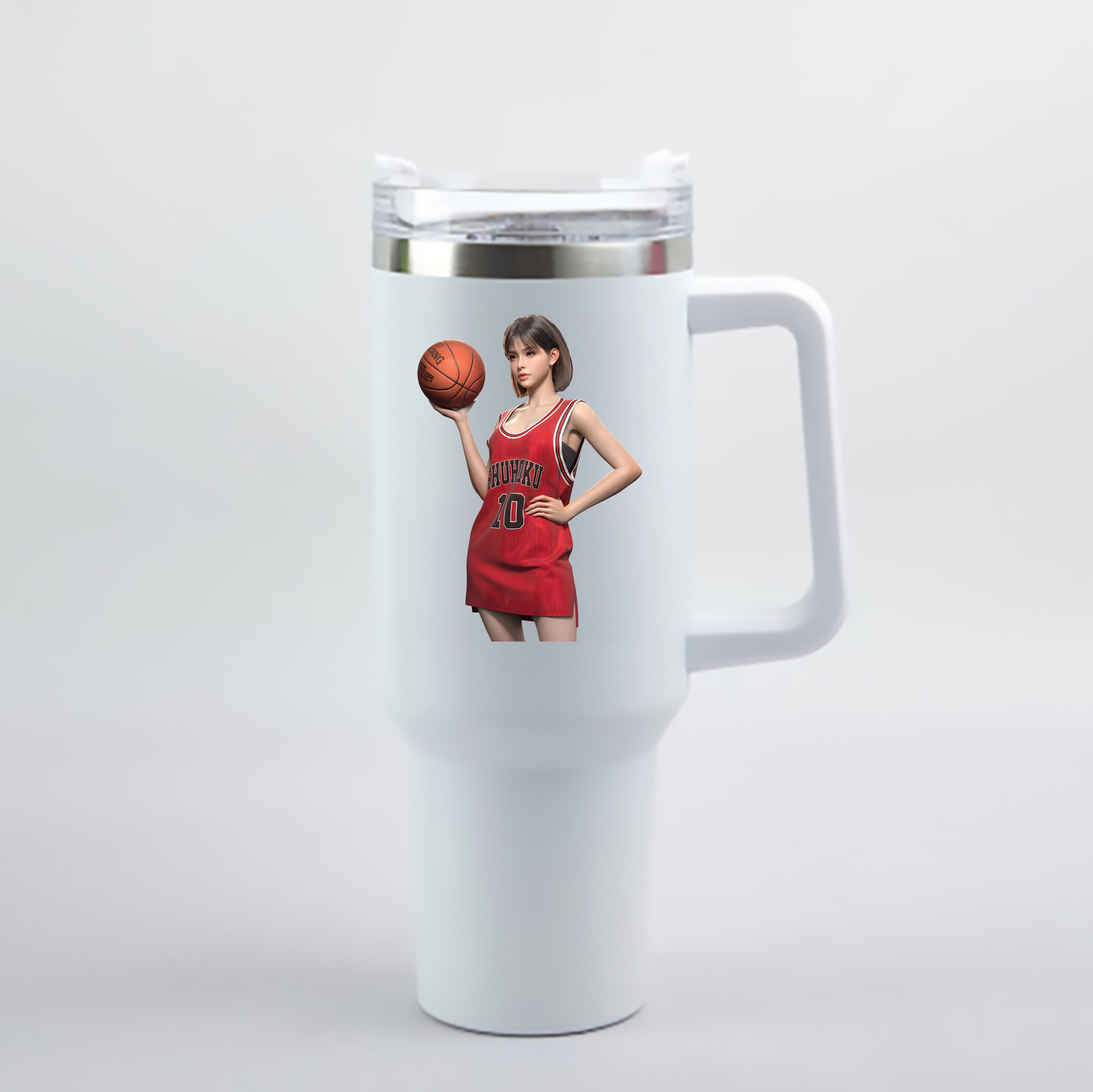 （画像用） SLAM DUNK／スラムダンク 1200mL車用タンブラー - クリスタルステッカー（プラスチックストロー付き）