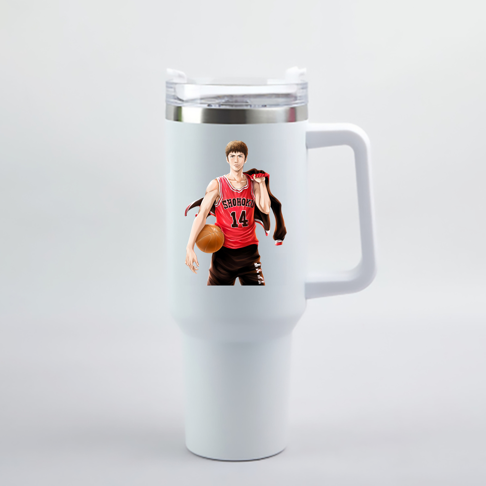 （画像用） SLAM DUNK／スラムダンク 1200mL車用タンブラー - クリスタルステッカー（プラスチックストロー付き）