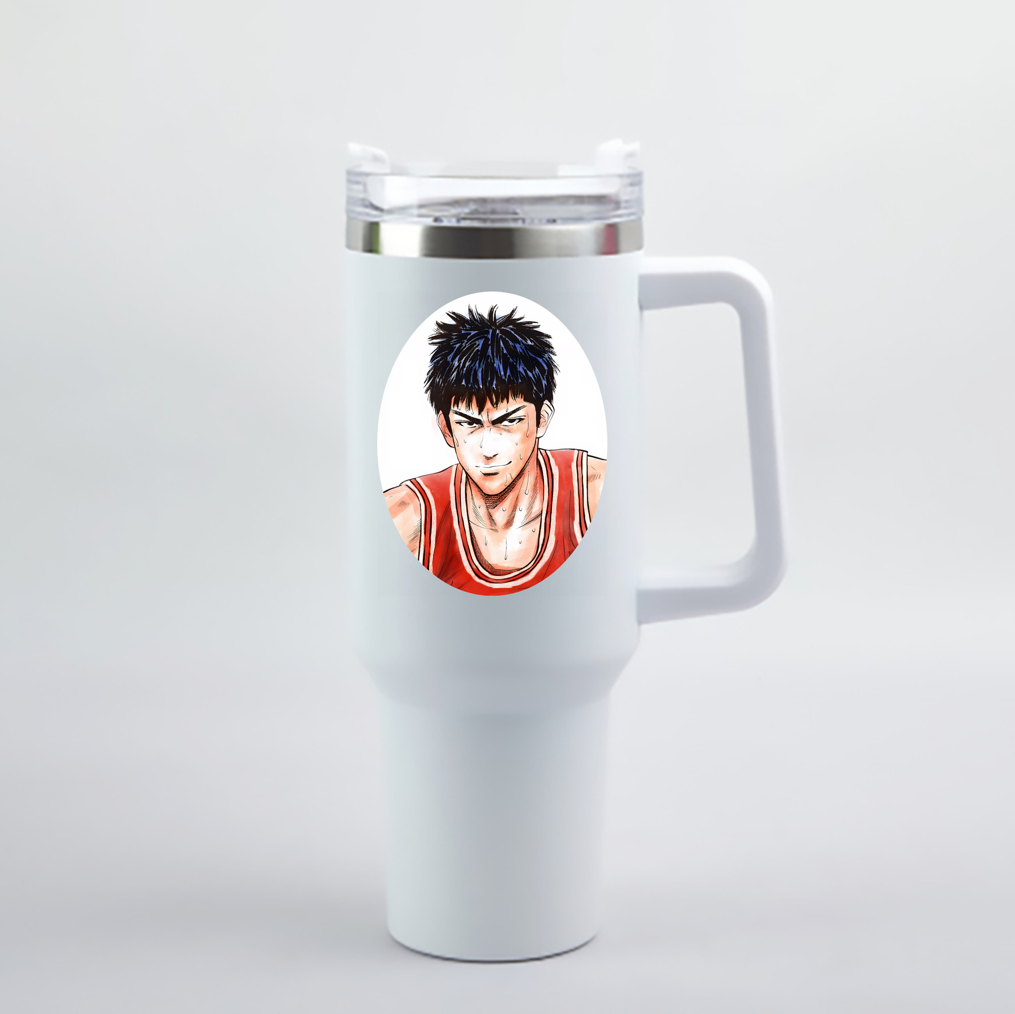（画像用） SLAM DUNK／スラムダンク 1200mL車用タンブラー - クリスタルステッカー（プラスチックストロー付き）