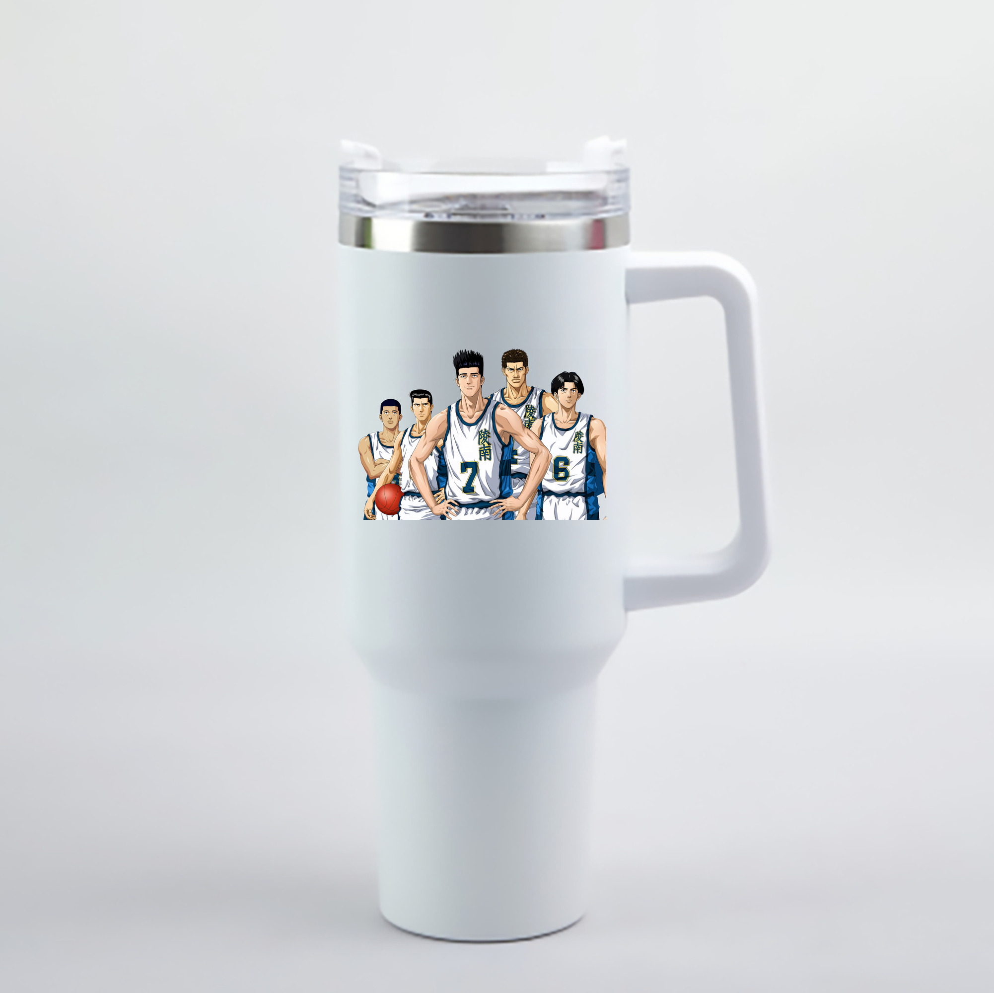 （画像用） SLAM DUNK／スラムダンク 1200mL車用タンブラー - クリスタルステッカー（プラスチックストロー付き）