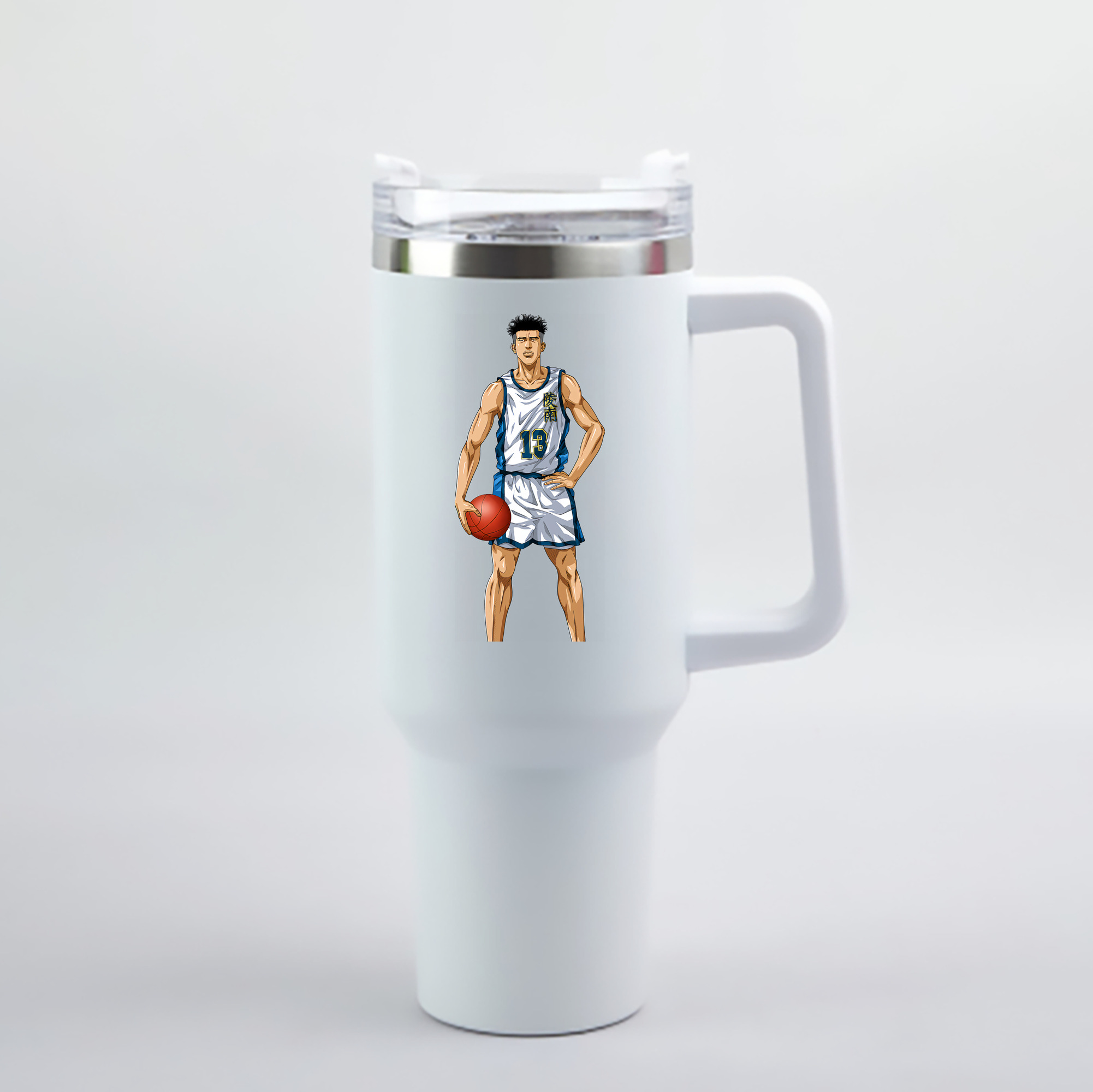 （画像用） SLAM DUNK／スラムダンク 1200mL車用タンブラー - クリスタルステッカー（プラスチックストロー付き）