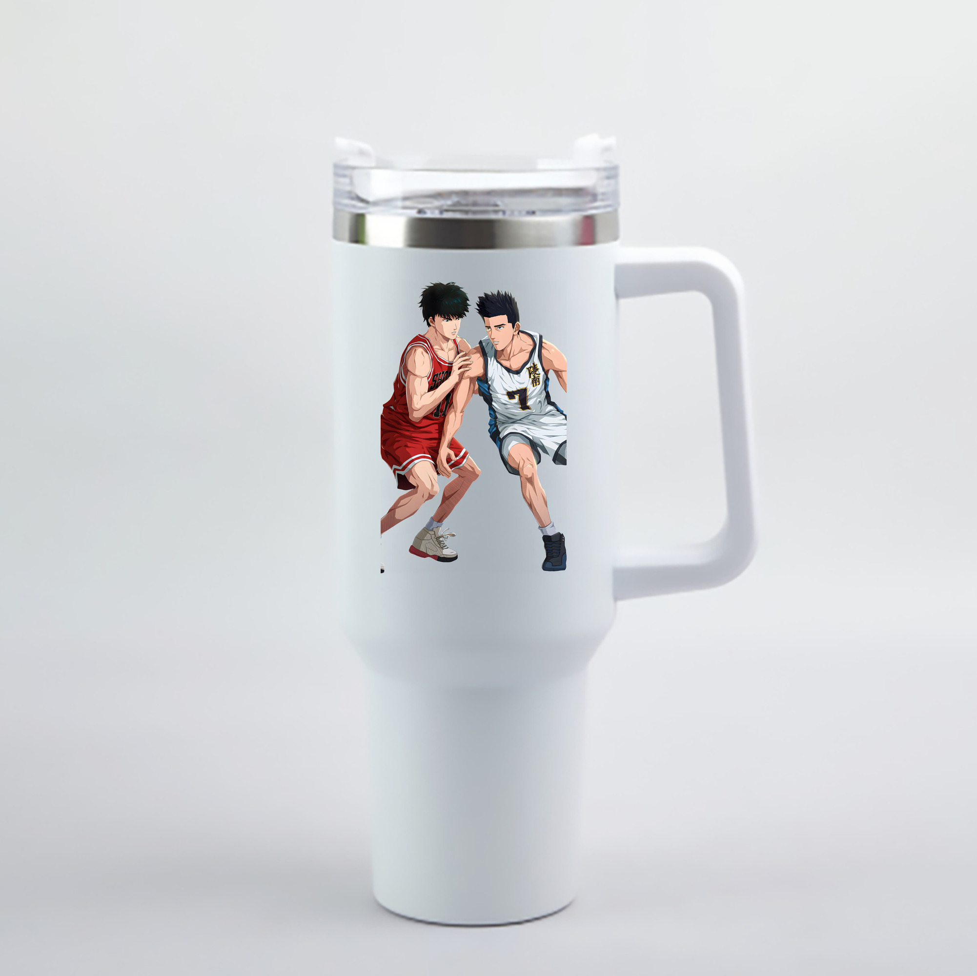 （画像用） SLAM DUNK／スラムダンク 1200mL車用タンブラー - クリスタルステッカー（プラスチックストロー付き）