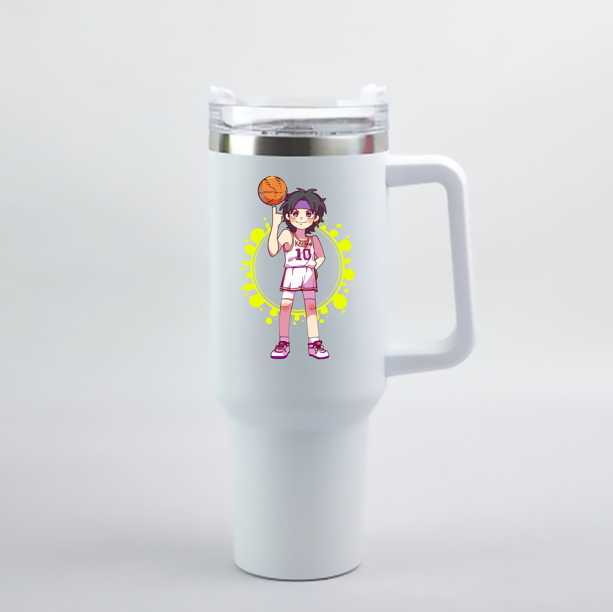 （画像用） SLAM DUNK／スラムダンク 1200mL車用タンブラー - クリスタルステッカー（プラスチックストロー付き）