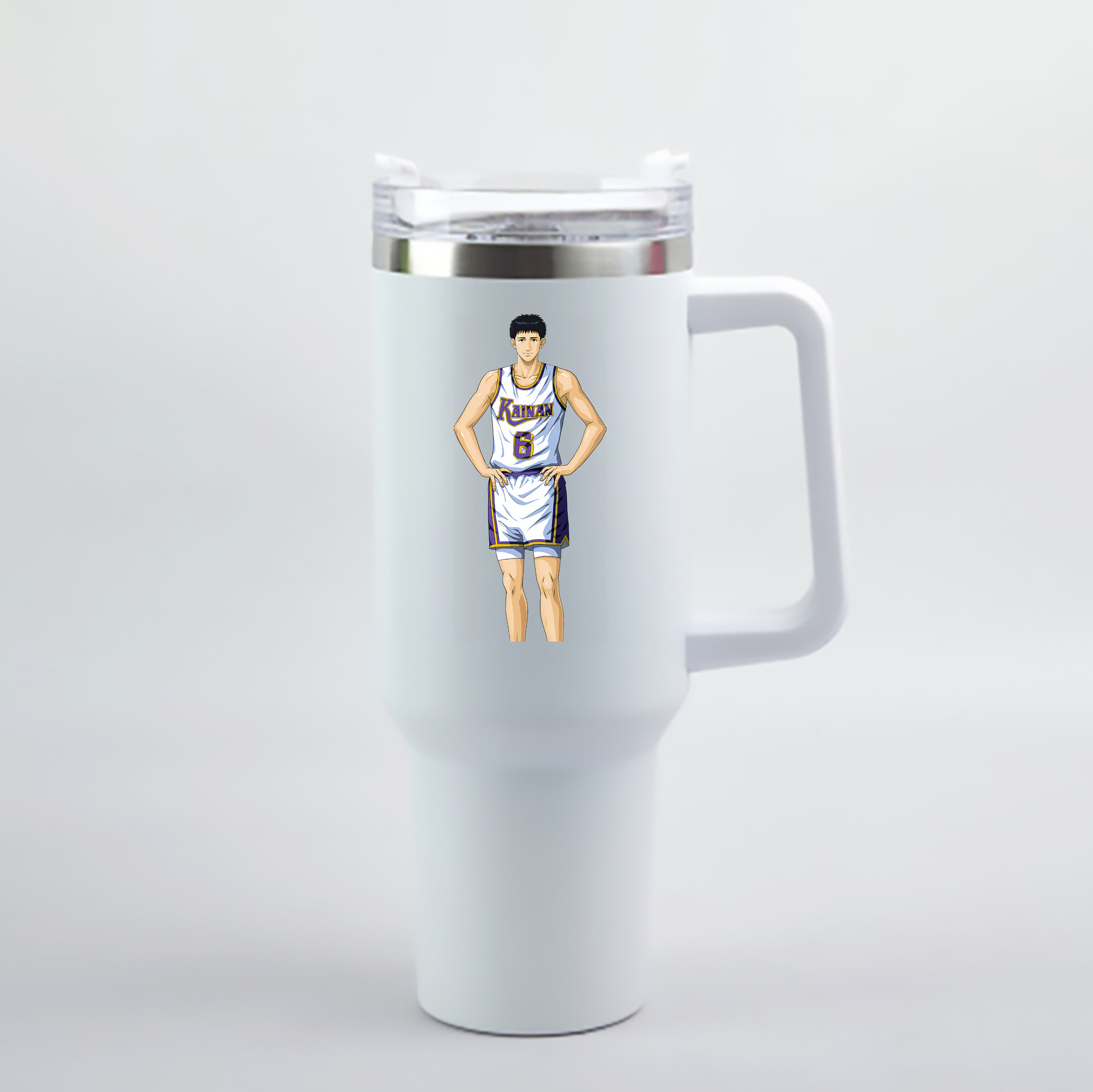 （画像用） SLAM DUNK／スラムダンク 1200mL車用タンブラー - クリスタルステッカー（プラスチックストロー付き）