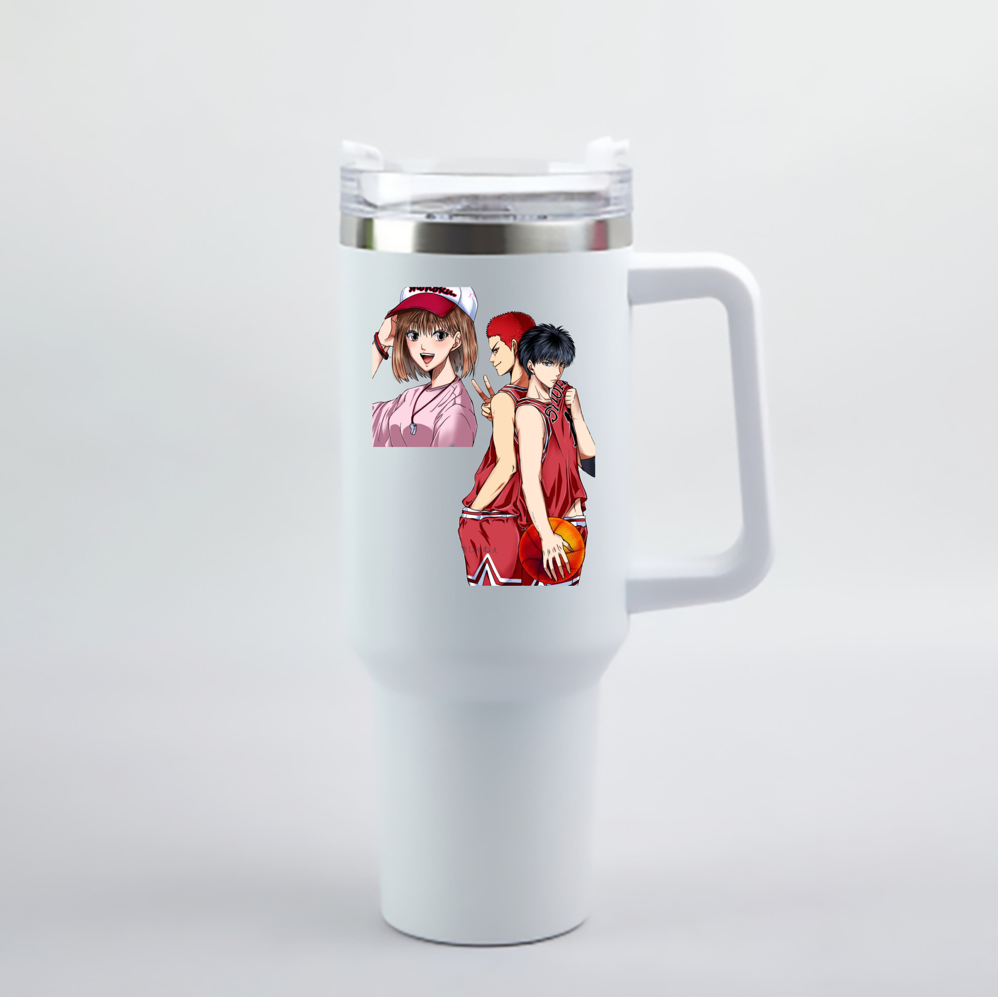 （画像用） SLAM DUNK／スラムダンク 1200mL車用タンブラー - クリスタルステッカー（プラスチックストロー付き）