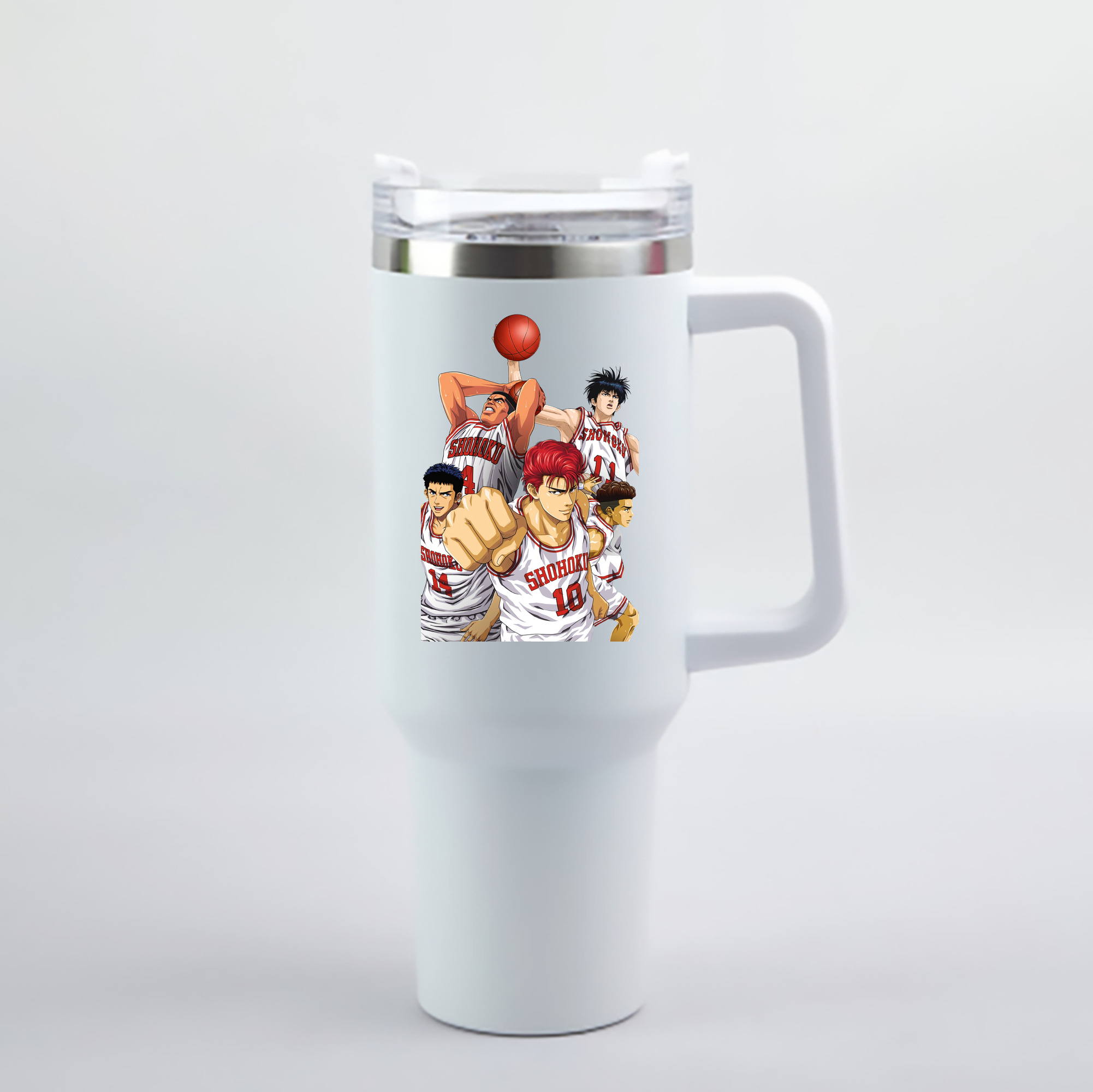 （画像用） SLAM DUNK／スラムダンク 1200mL車用タンブラー - クリスタルステッカー（プラスチックストロー付き）
