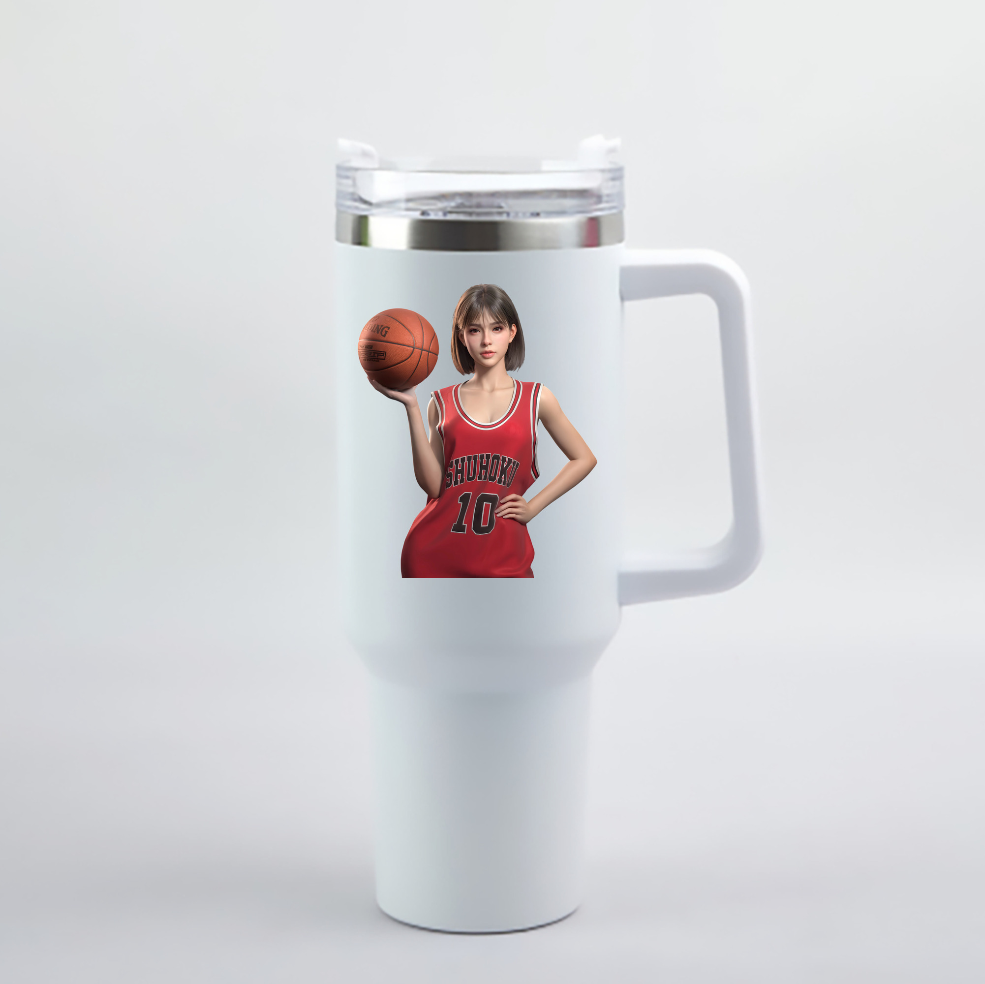 （画像用） SLAM DUNK／スラムダンク 1200mL車用タンブラー - クリスタルステッカー（プラスチックストロー付き）