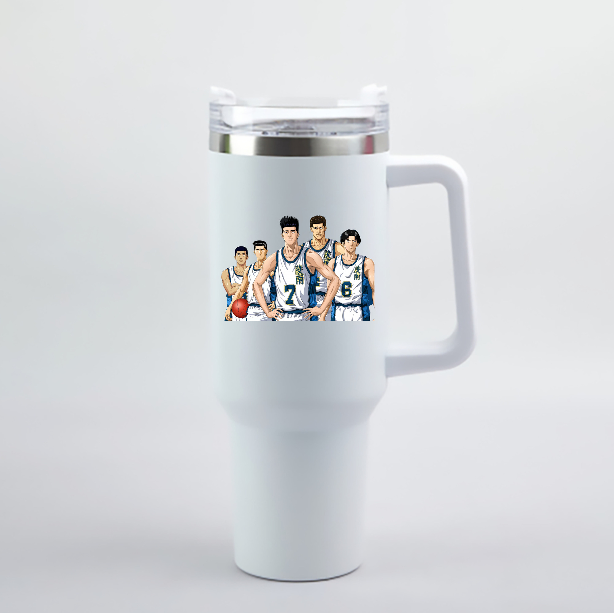 （画像用） SLAM DUNK／スラムダンク 1200mL車用タンブラー - クリスタルステッカー（プラスチックストロー付き）