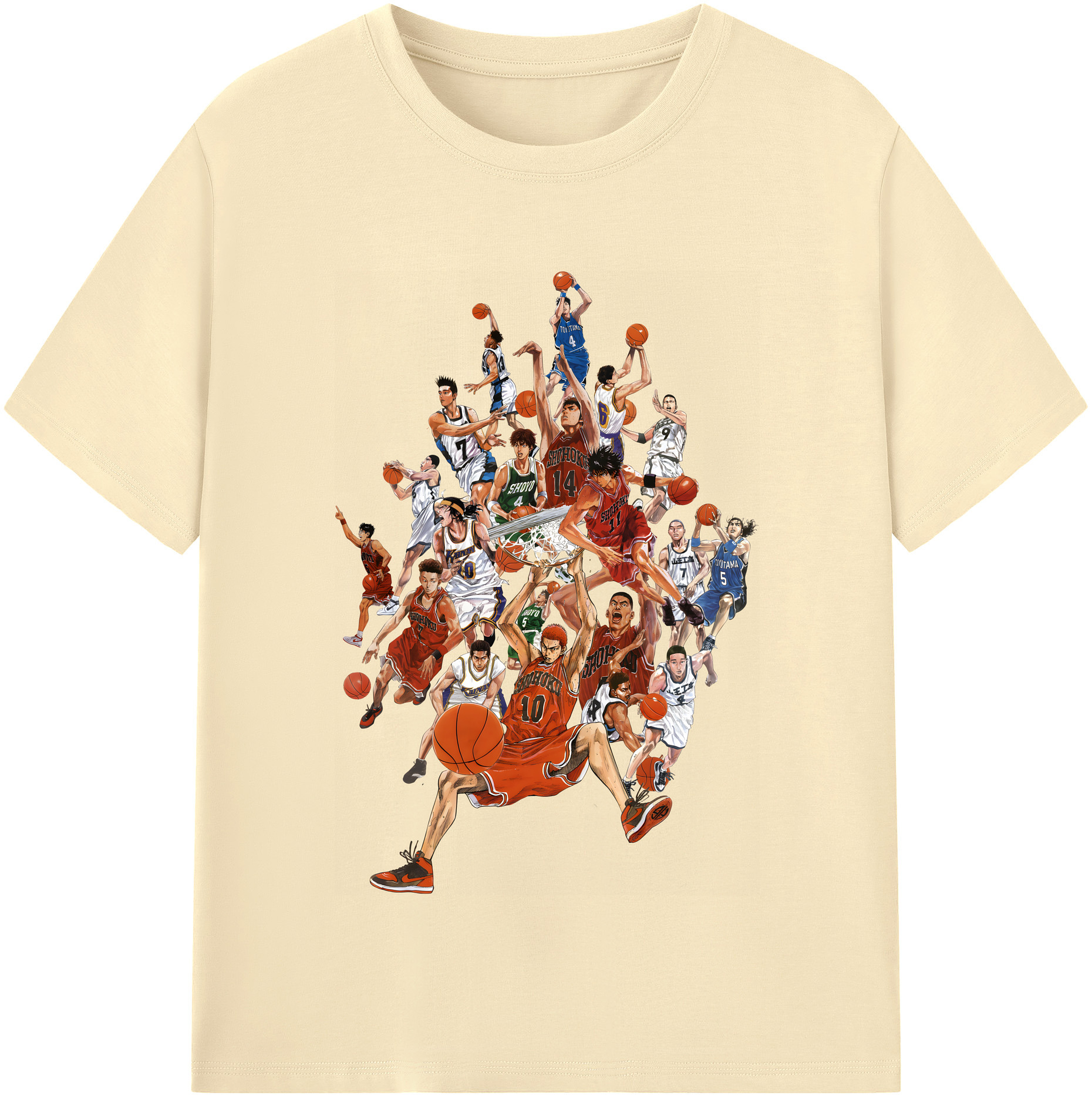 SLAM DUNK／スラムダンク 綿100％半袖Tシャツ（フロントプリント）