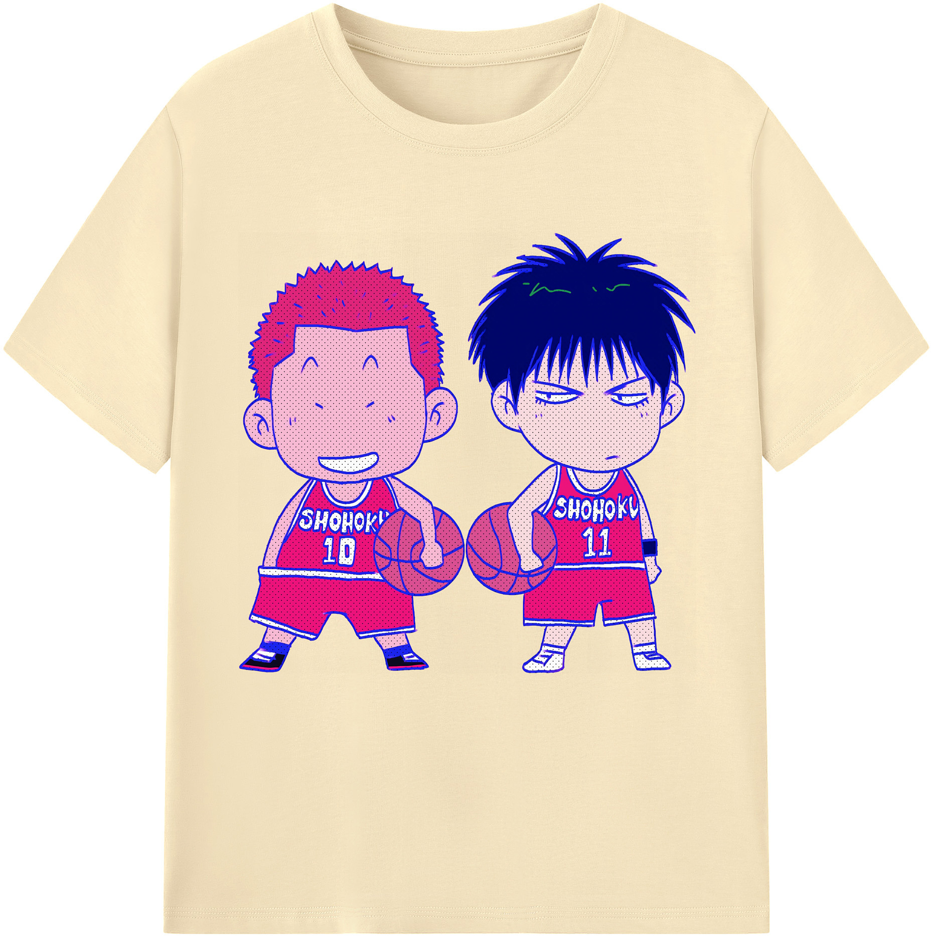 SLAM DUNK／スラムダンク 綿100％半袖Tシャツ（フロントプリント）