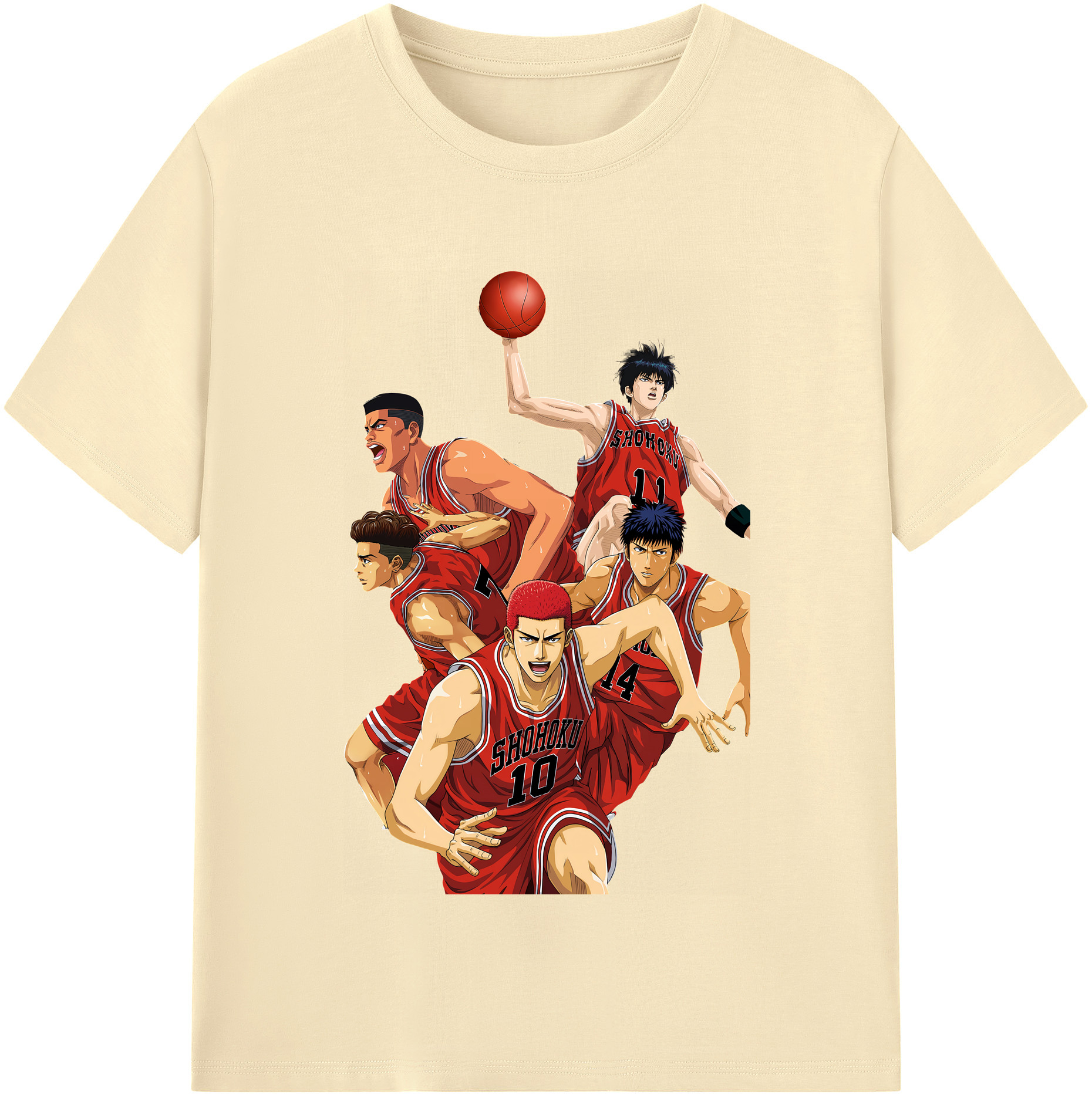 SLAM DUNK／スラムダンク 綿100％半袖Tシャツ（フロントプリント）