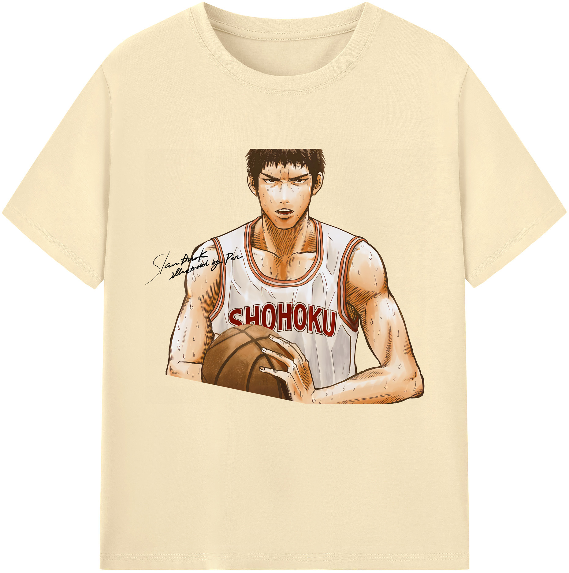 SLAM DUNK／スラムダンク 綿100％半袖Tシャツ（フロントプリント）