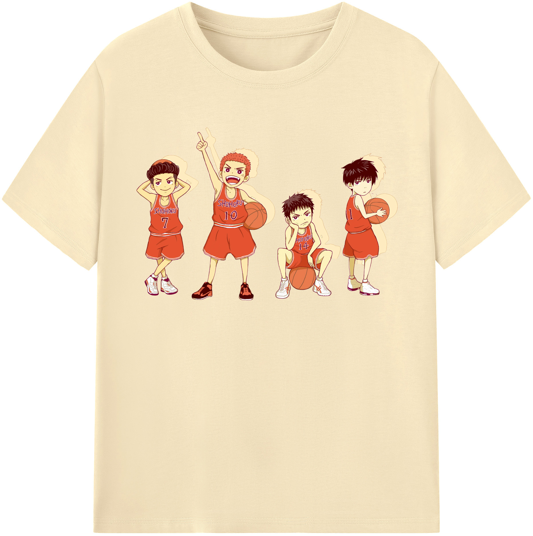 SLAM DUNK／スラムダンク 綿100％半袖Tシャツ（フロントプリント）