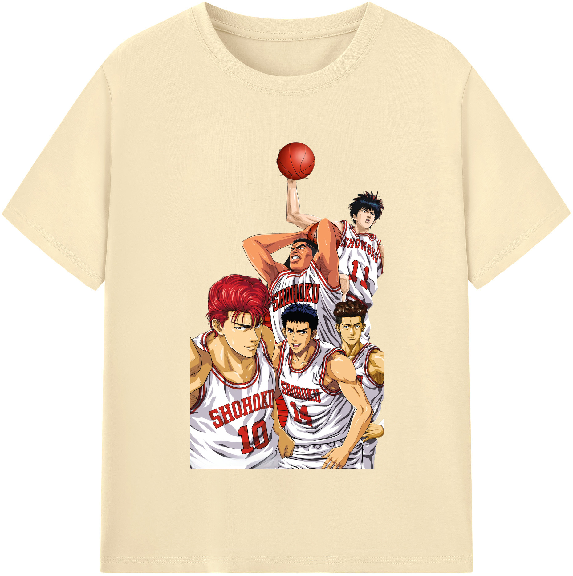 SLAM DUNK／スラムダンク 綿100％半袖Tシャツ（フロントプリント）