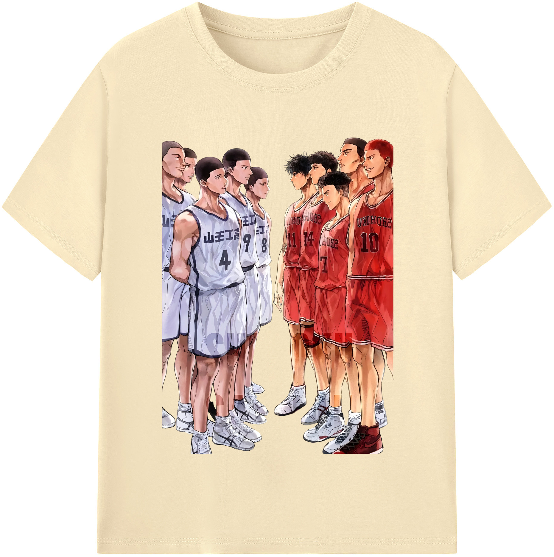SLAM DUNK／スラムダンク 綿100％半袖Tシャツ（フロントプリント）