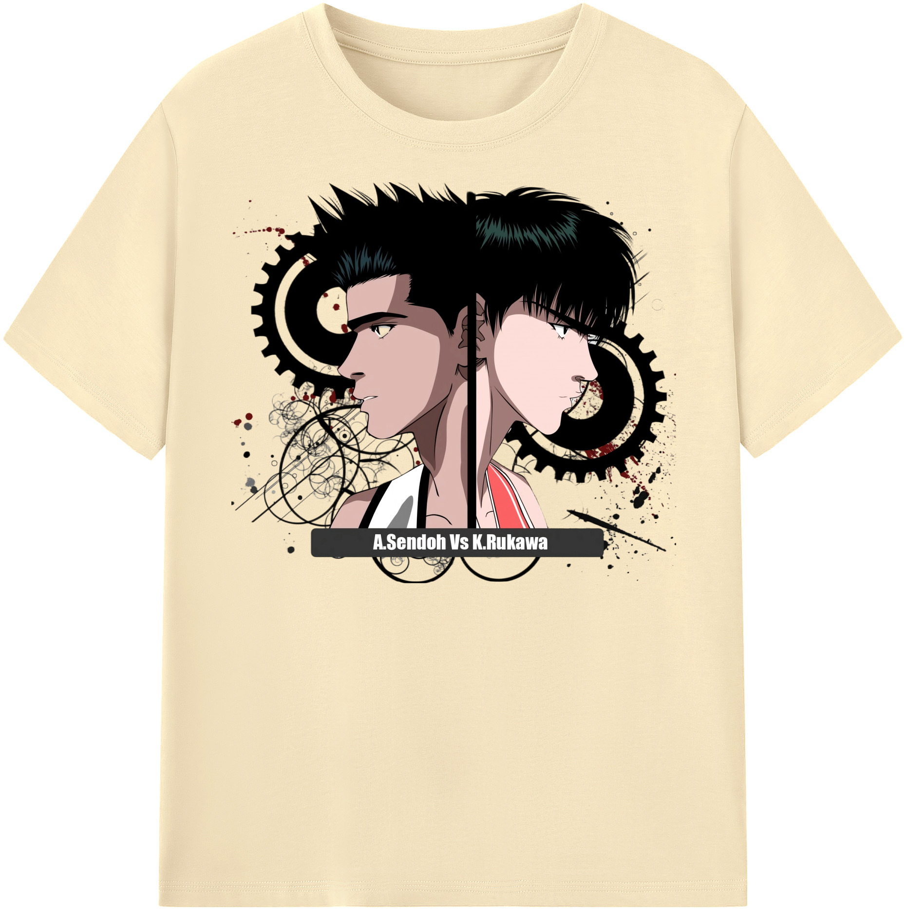 SLAM DUNK／スラムダンク 綿100％半袖Tシャツ（フロントプリント）