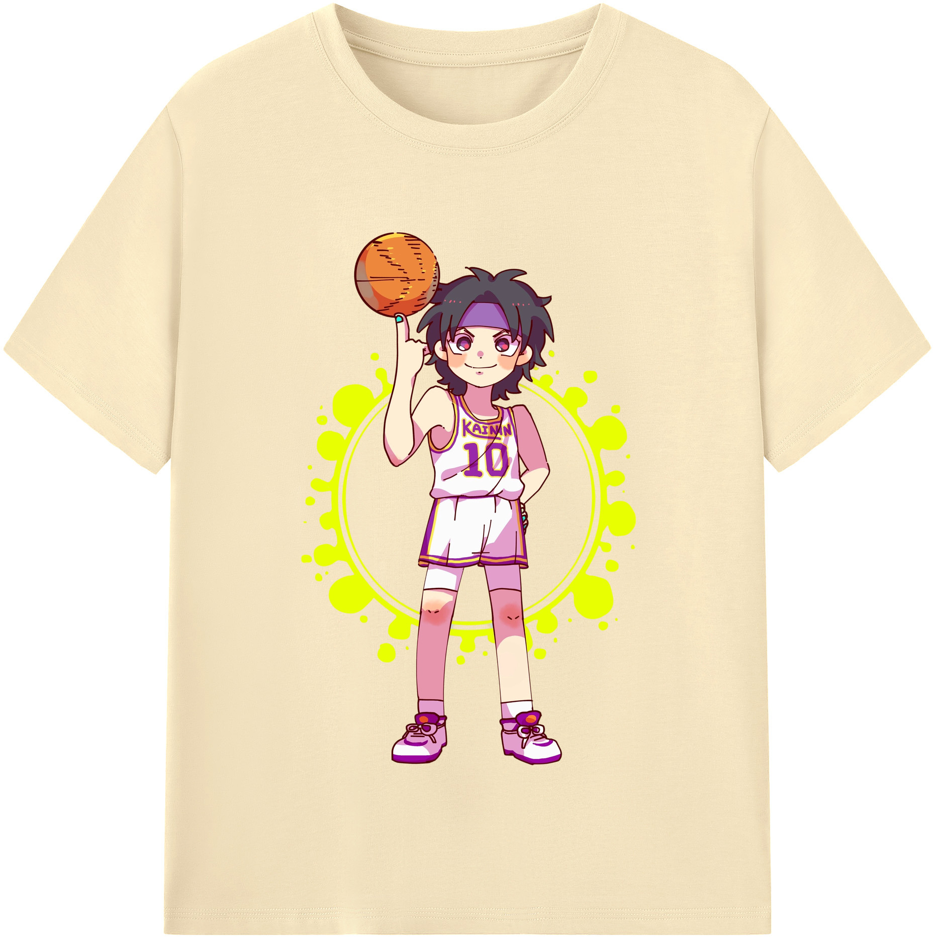 SLAM DUNK／スラムダンク 綿100％半袖Tシャツ（フロントプリント）