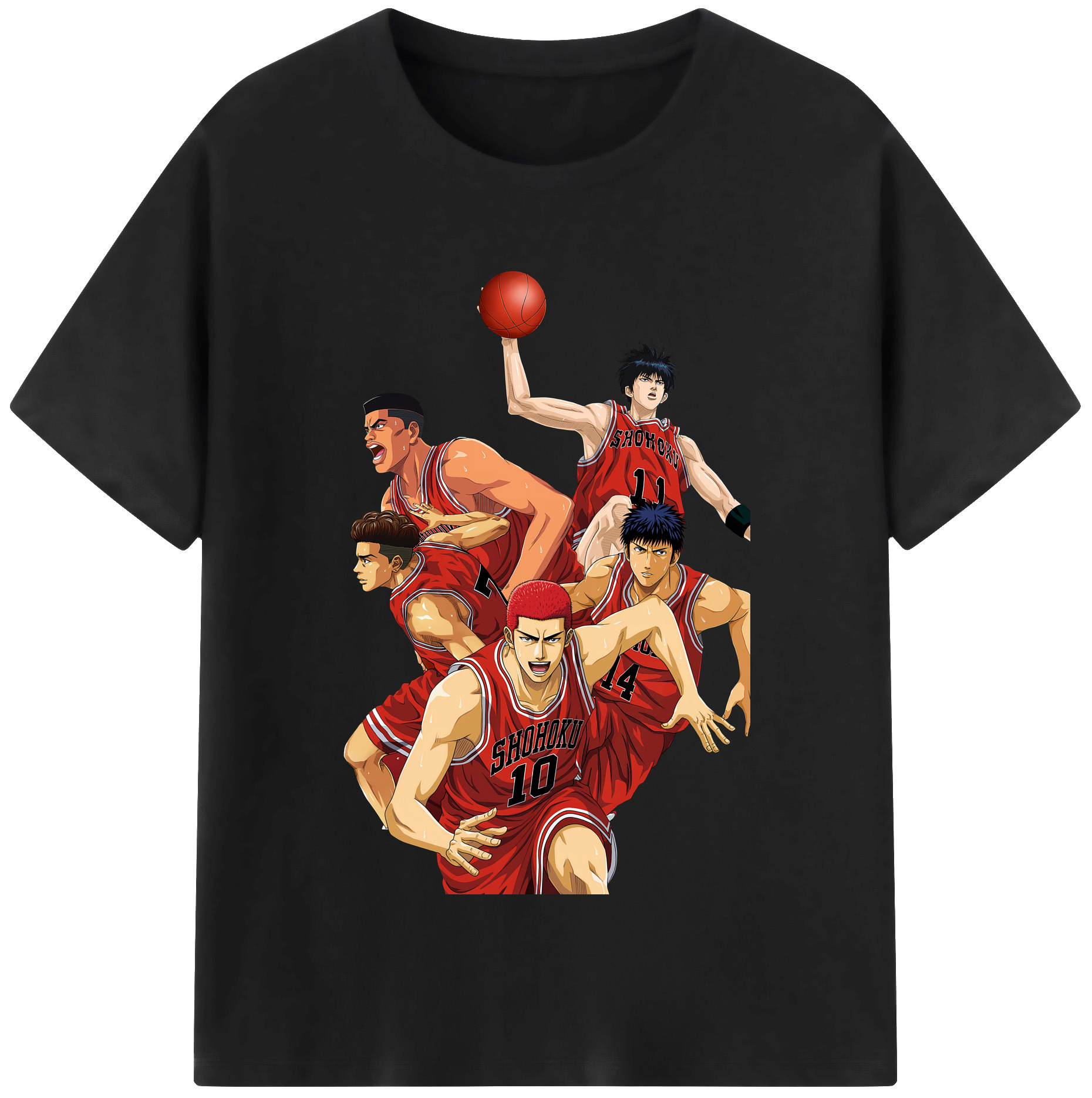 SLAM DUNK／スラムダンク 綿100％半袖Tシャツ（フロントプリント）