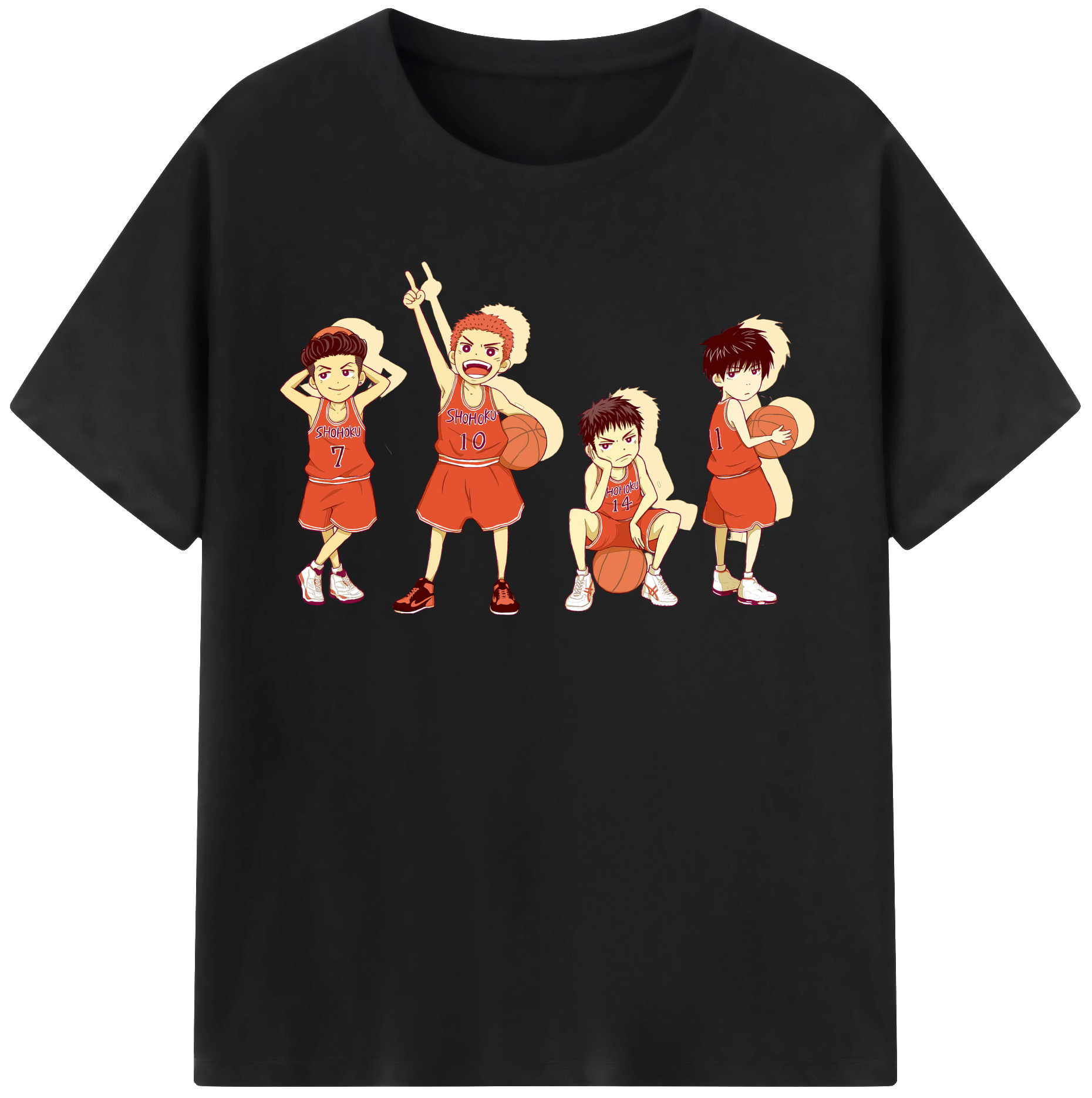 SLAM DUNK／スラムダンク 綿100％半袖Tシャツ（フロントプリント）