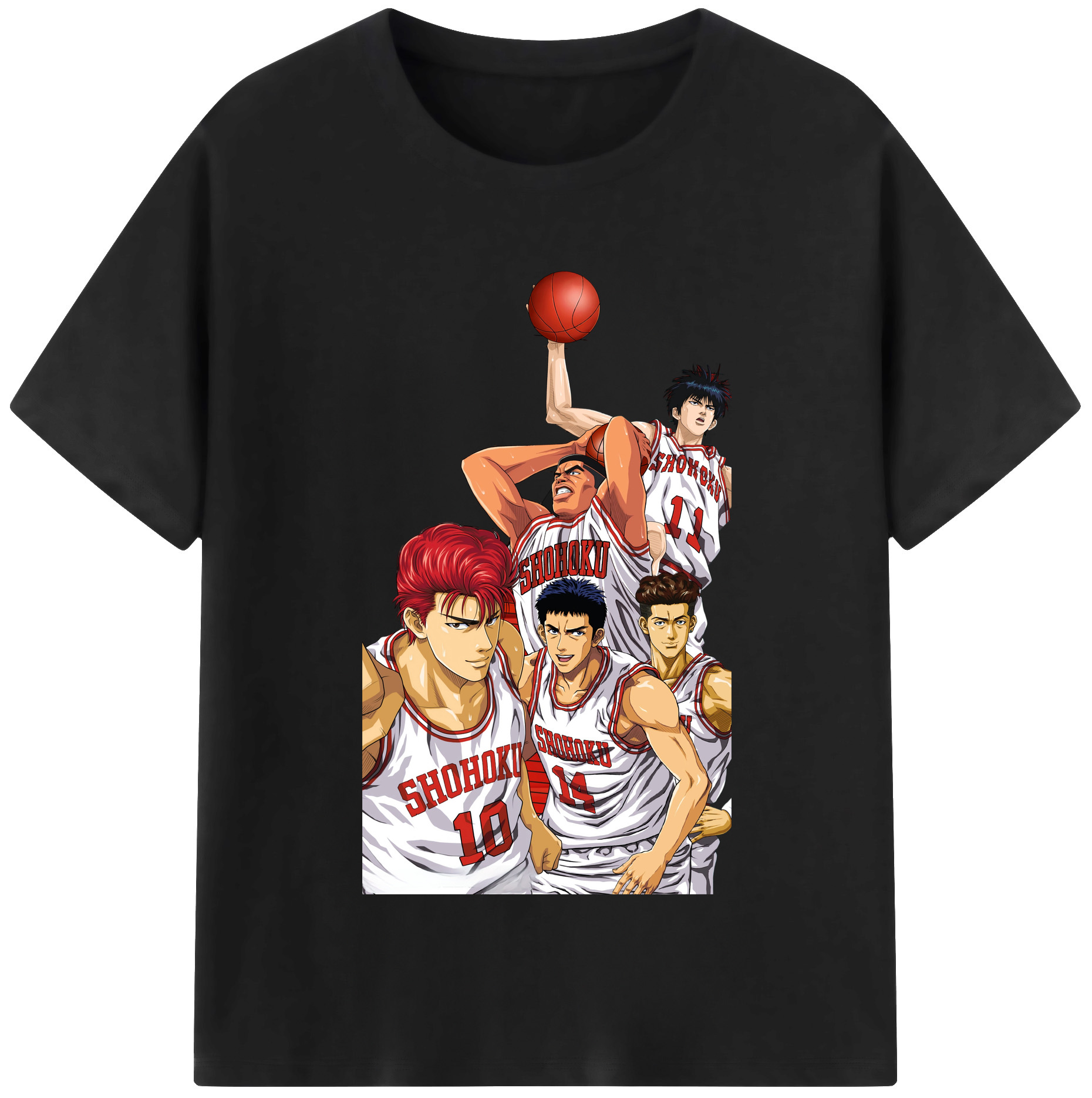 SLAM DUNK／スラムダンク 綿100％半袖Tシャツ（フロントプリント）