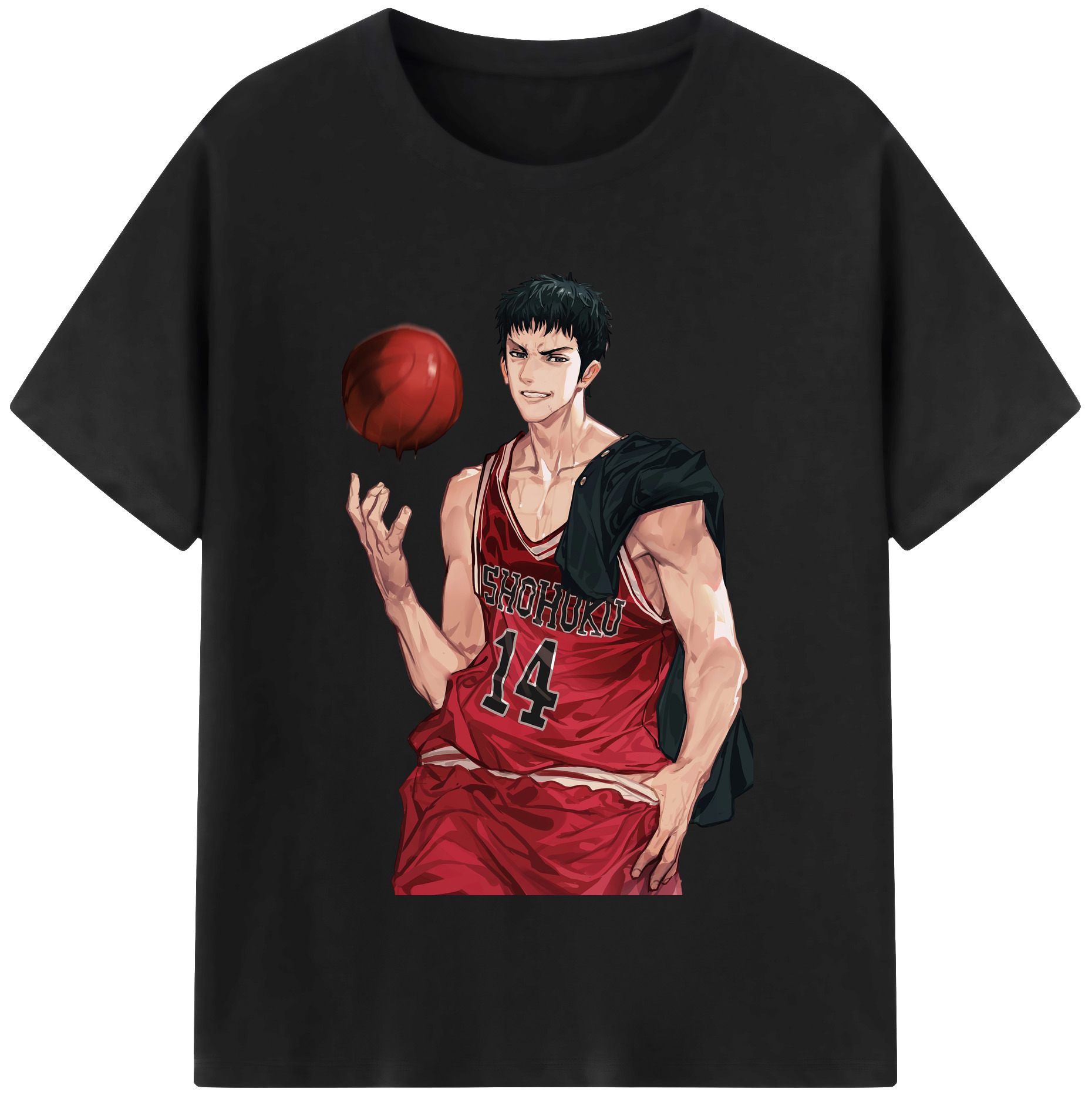 SLAM DUNK／スラムダンク 綿100％半袖Tシャツ（フロントプリント）