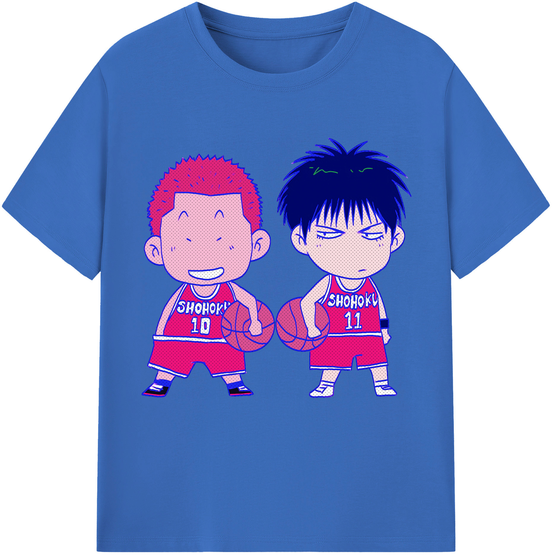 SLAM DUNK／スラムダンク 綿100％半袖Tシャツ（フロントプリント）