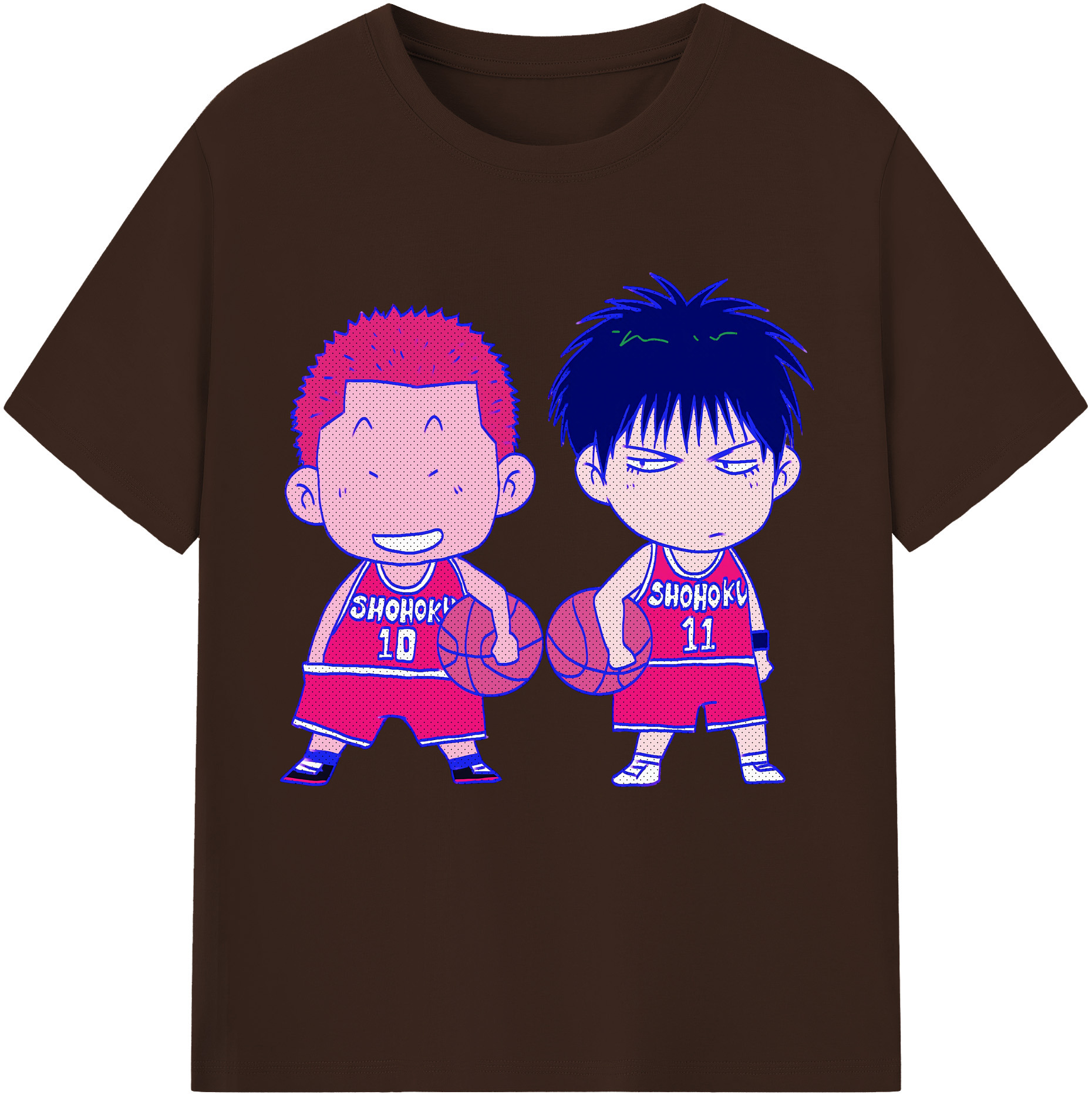 SLAM DUNK／スラムダンク 綿100％半袖Tシャツ（フロントプリント）