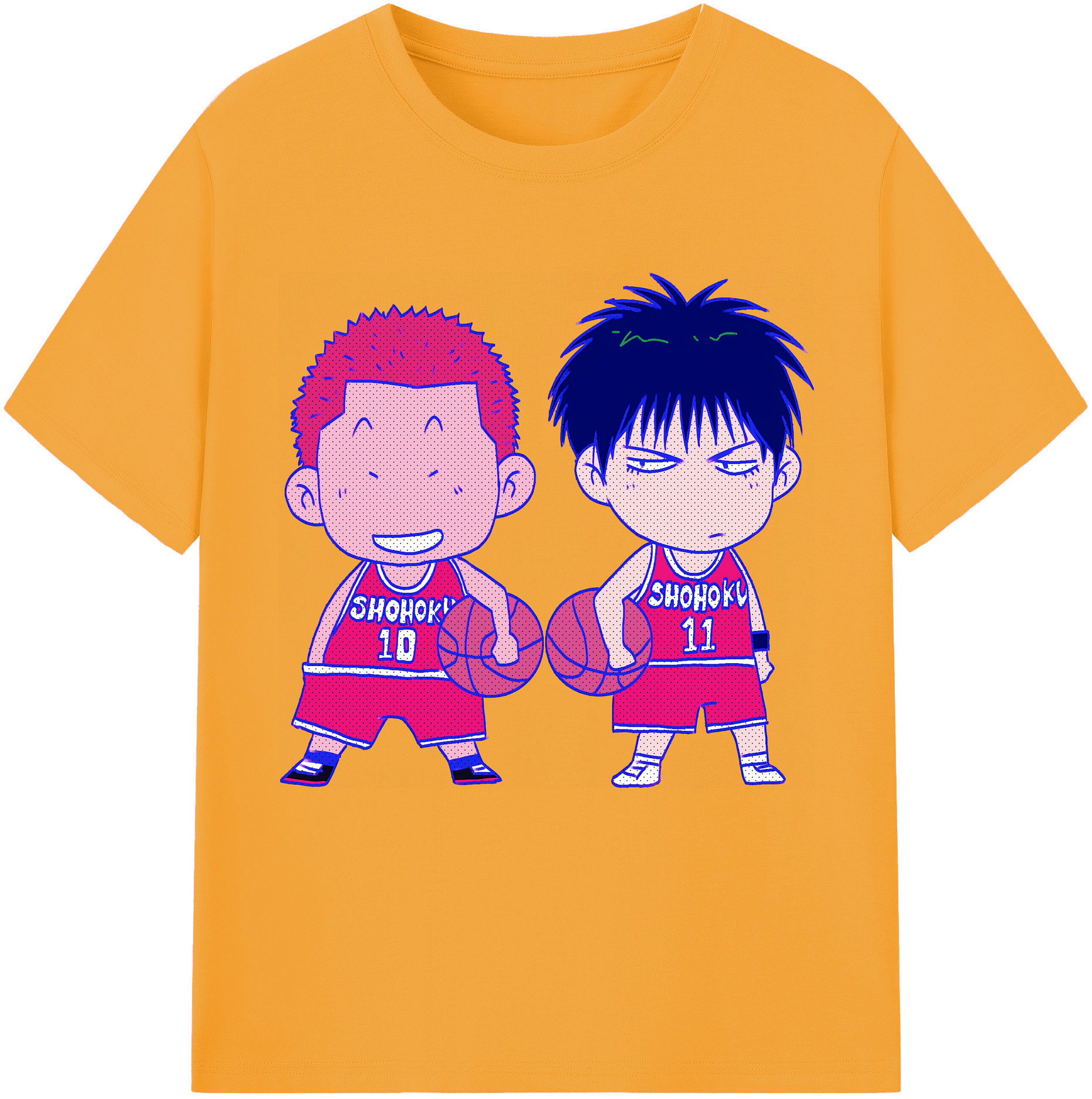 SLAM DUNK／スラムダンク 綿100％半袖Tシャツ（フロントプリント）
