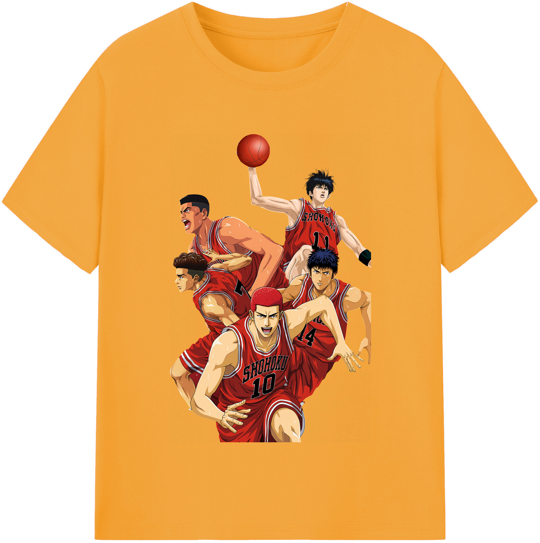SLAM DUNK／スラムダンク 綿100％半袖Tシャツ（フロントプリント）