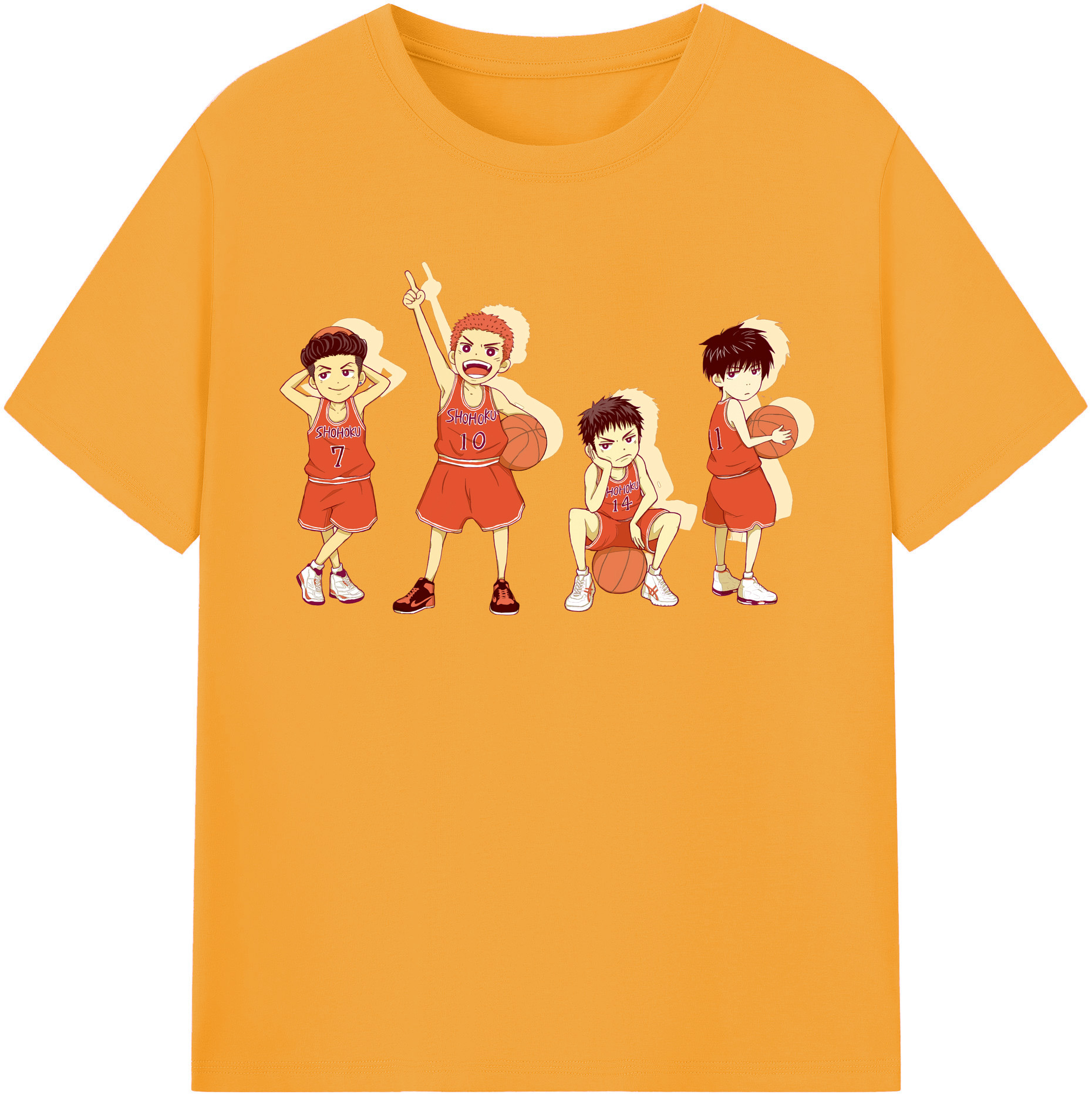 SLAM DUNK／スラムダンク 綿100％半袖Tシャツ（フロントプリント）