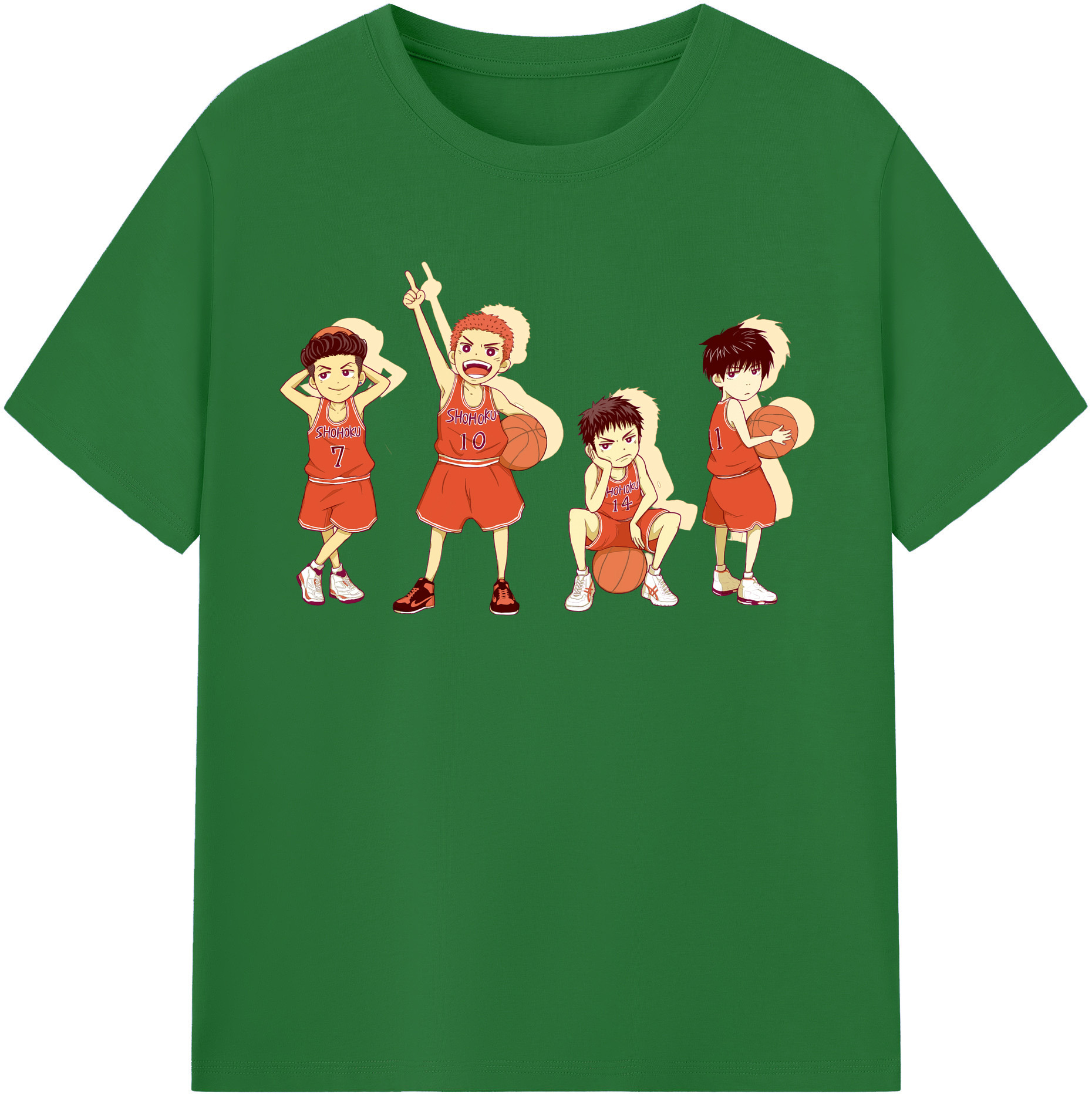 SLAM DUNK／スラムダンク 綿100％半袖Tシャツ（フロントプリント）