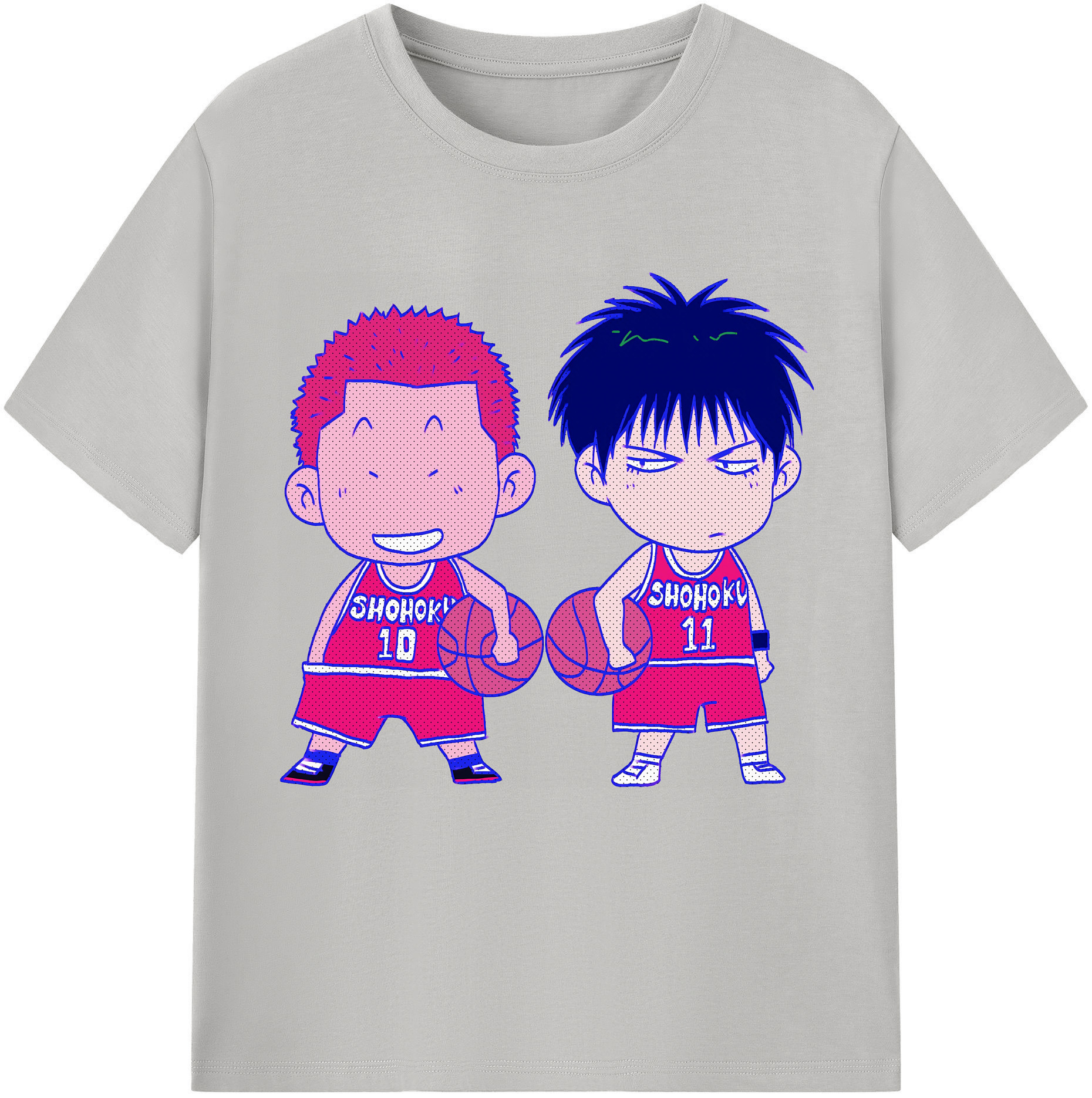 SLAM DUNK／スラムダンク 綿100％半袖Tシャツ（フロントプリント）