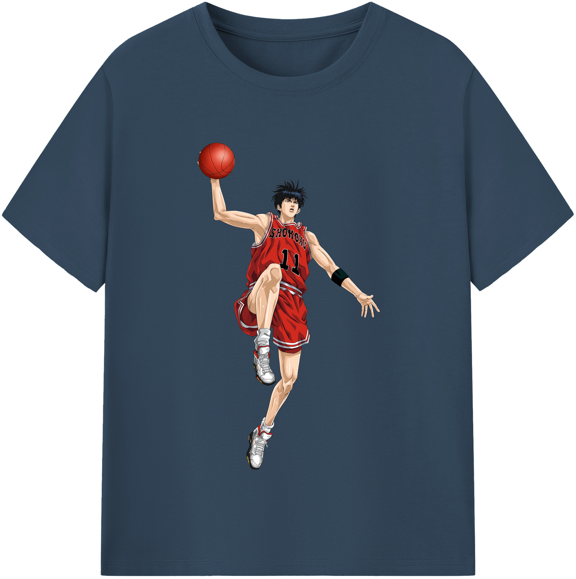 SLAM DUNK／スラムダンク 綿100％半袖Tシャツ（フロントプリント）