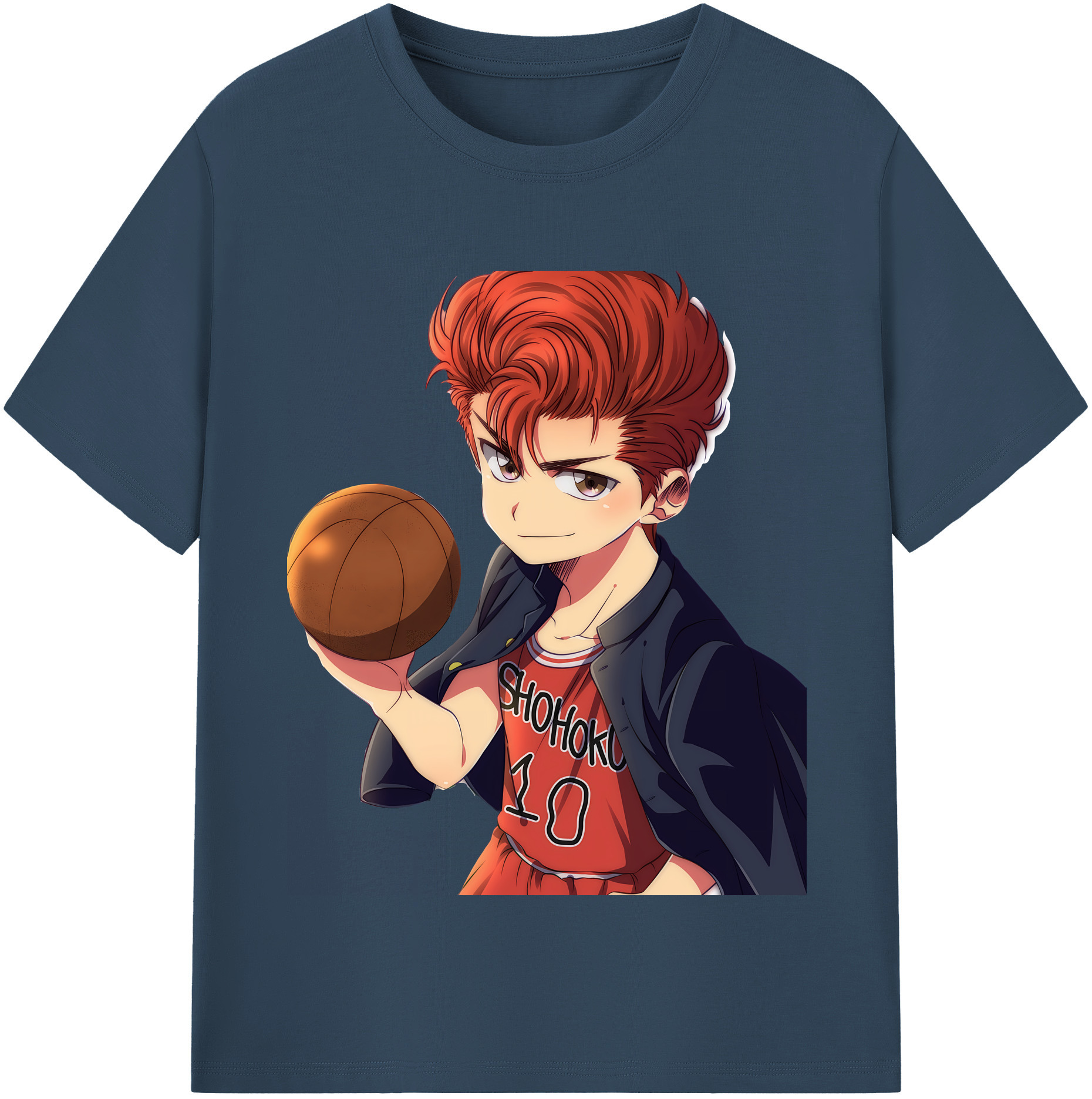 SLAM DUNK／スラムダンク 綿100％半袖Tシャツ（フロントプリント）