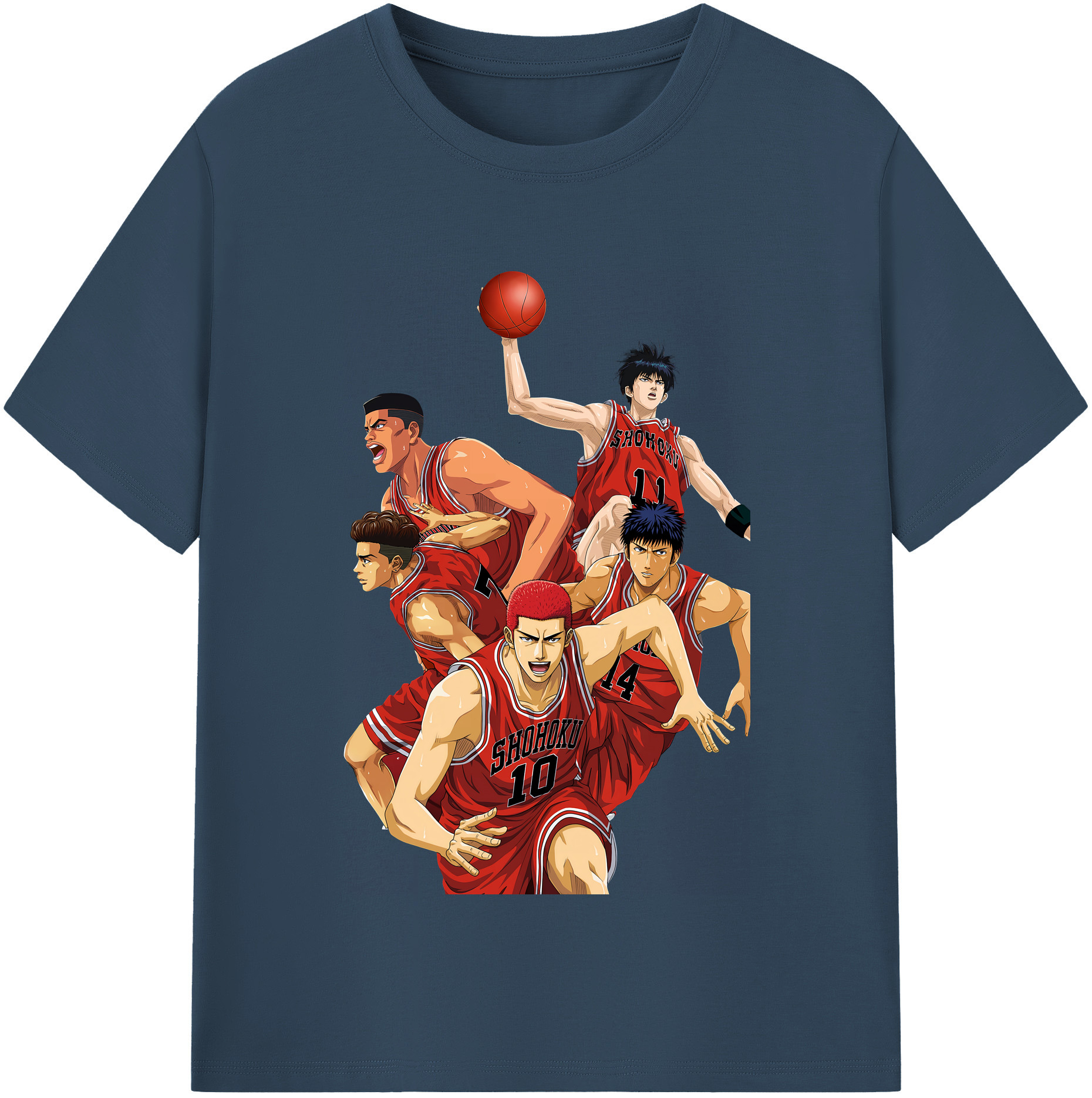 SLAM DUNK／スラムダンク 綿100％半袖Tシャツ（フロントプリント）