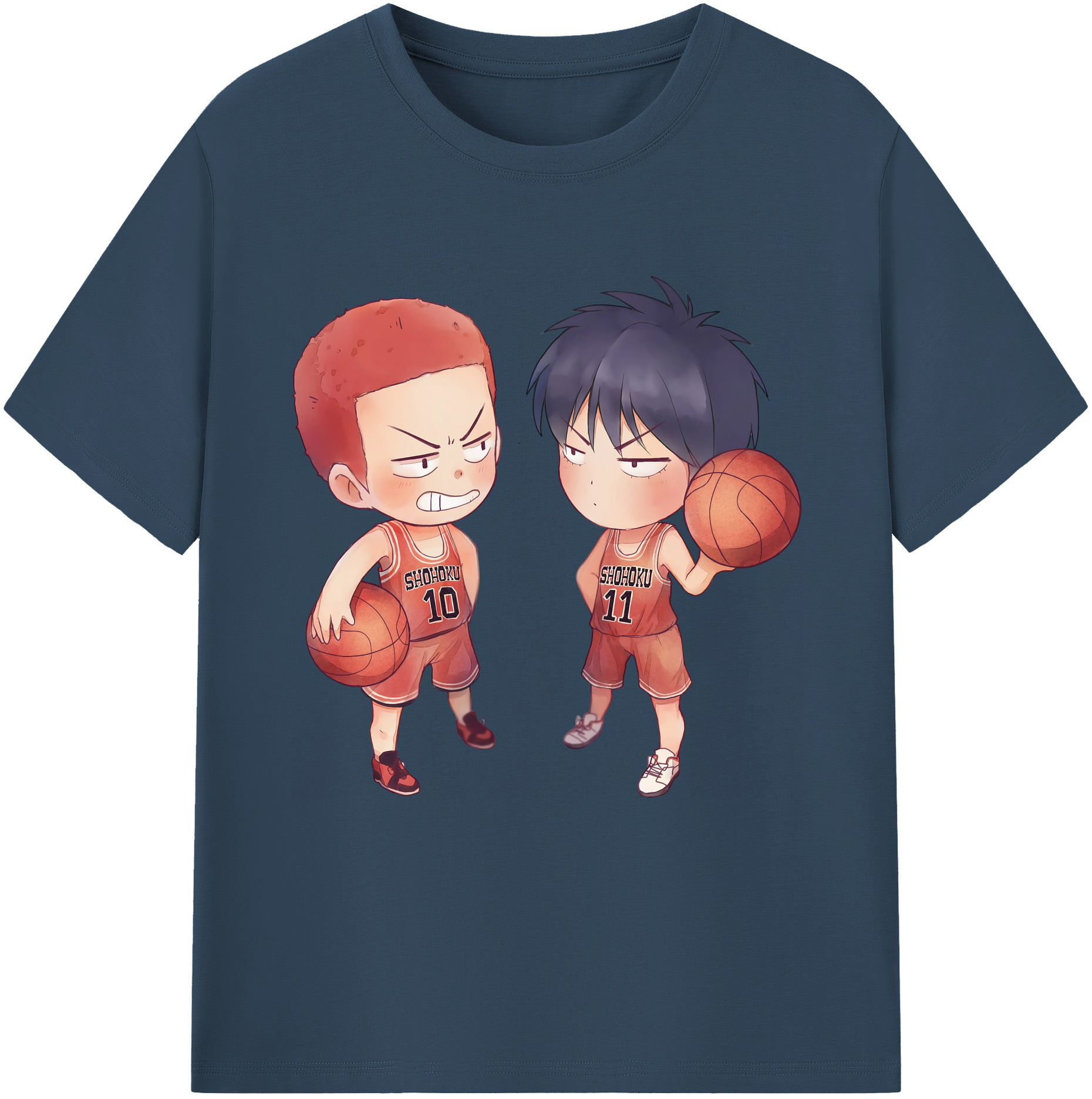 SLAM DUNK／スラムダンク 綿100％半袖Tシャツ（フロントプリント）